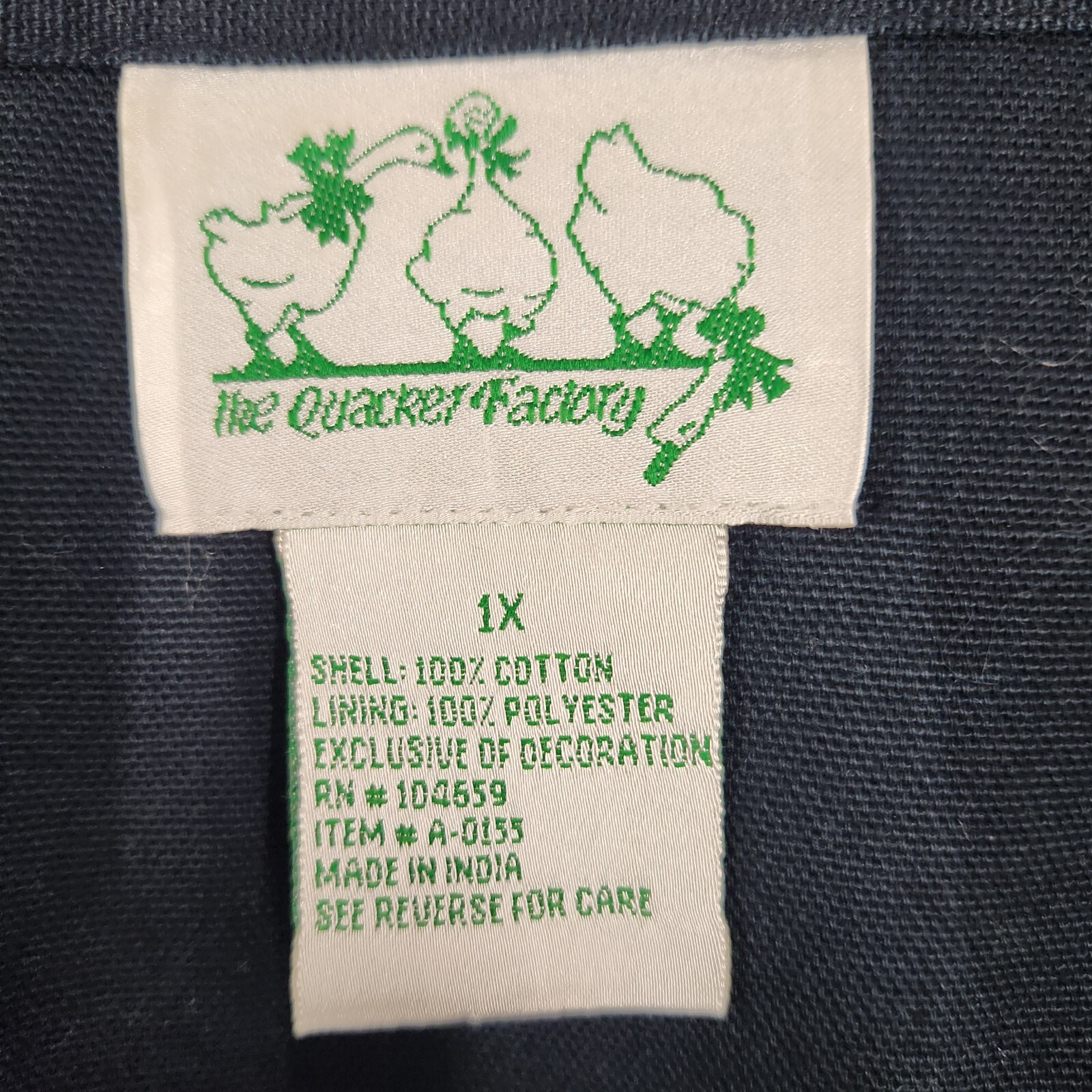 QUACKER FACTORY Jacket Blazer Black Embroidery Butterflies Floral Size 1X FLAW