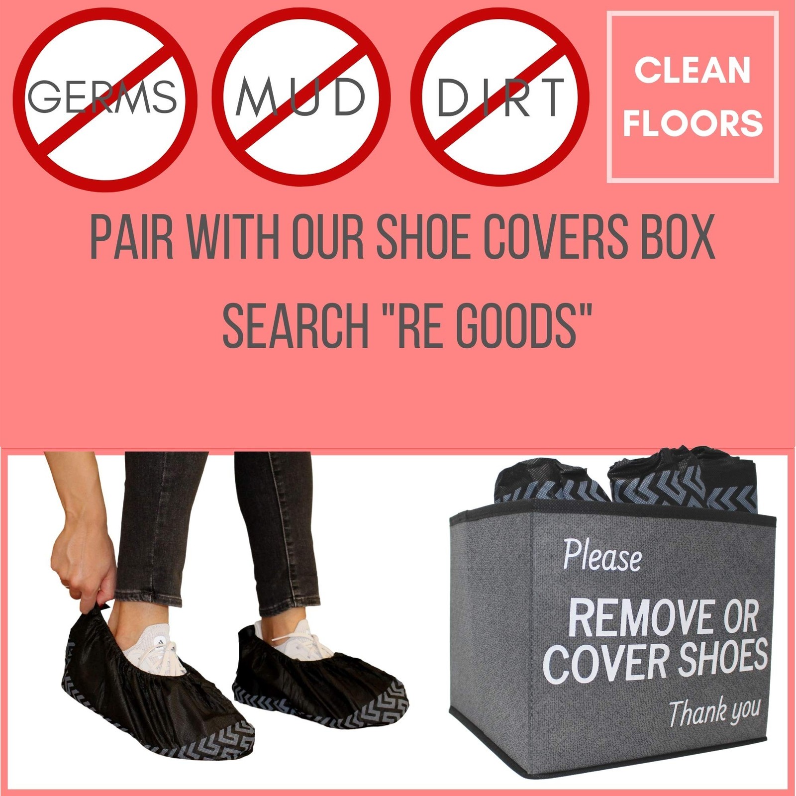 Shoe Covers – 100 Pack, X Large, Extra Thick With Non Skid Soles, Professiona…