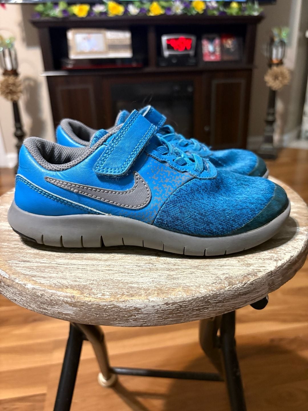 KIDS SIZE 13.5 Nike Flex Contact Toddler Blue Athletic Sneakers