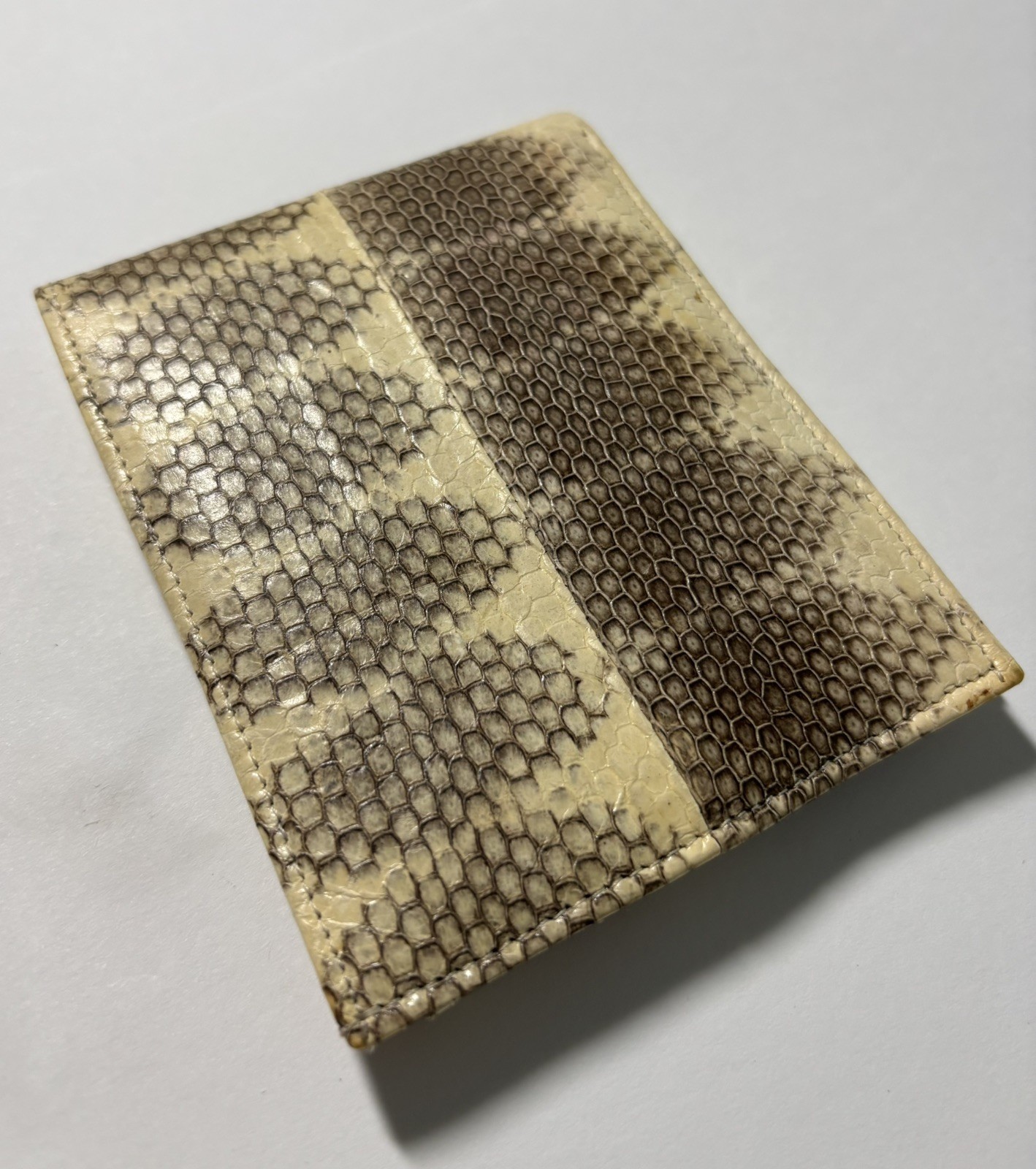 Men’s Genuine Python Snake Skin Vintage Wallet, Bifold Snakeskin Exotic Leather