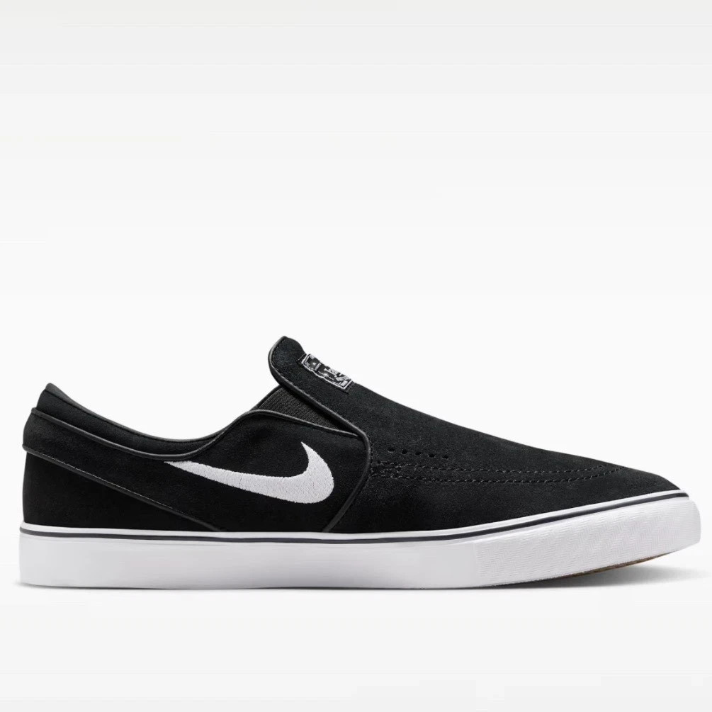Nike SB Janoski+ Slip Skate Black White Suede Sneaker FN5893-001 Mens Size