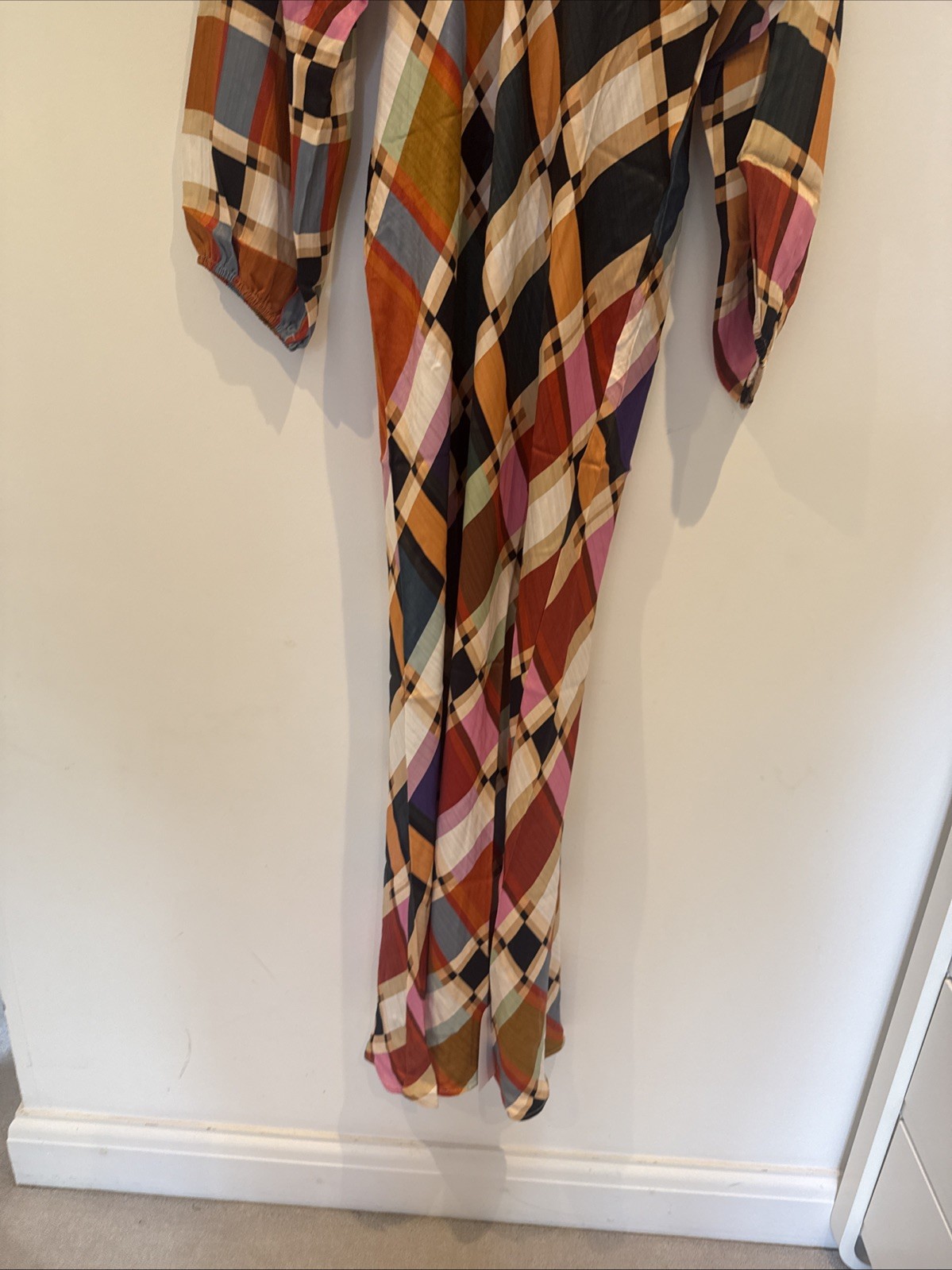 Never Fully Dressed Maxi Dress Size 8 Checked Pattern