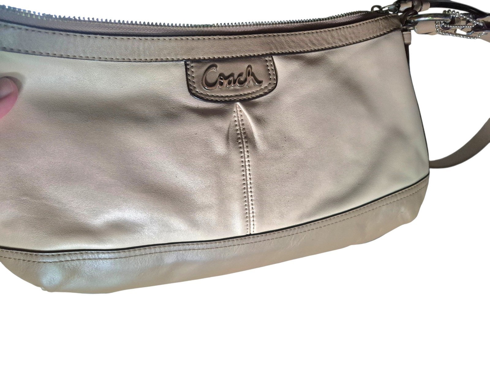 Coach Madison Leather Small Phoebe Shoulder Bag Light Gold Tan F26224