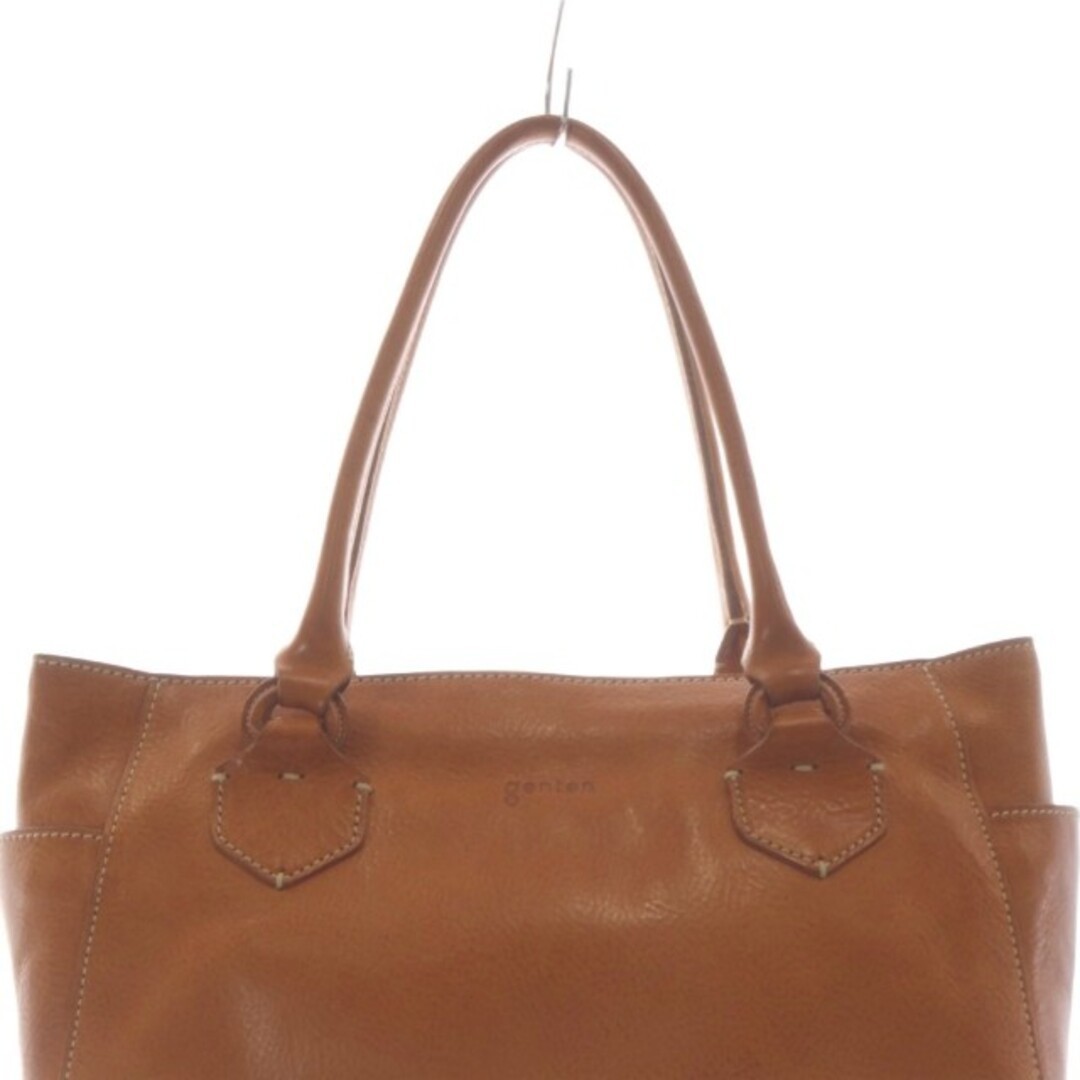 Genten Leather One Shoulder Bag Handbag Brown SR Used e75c7d7a14dfb94d57ee387748