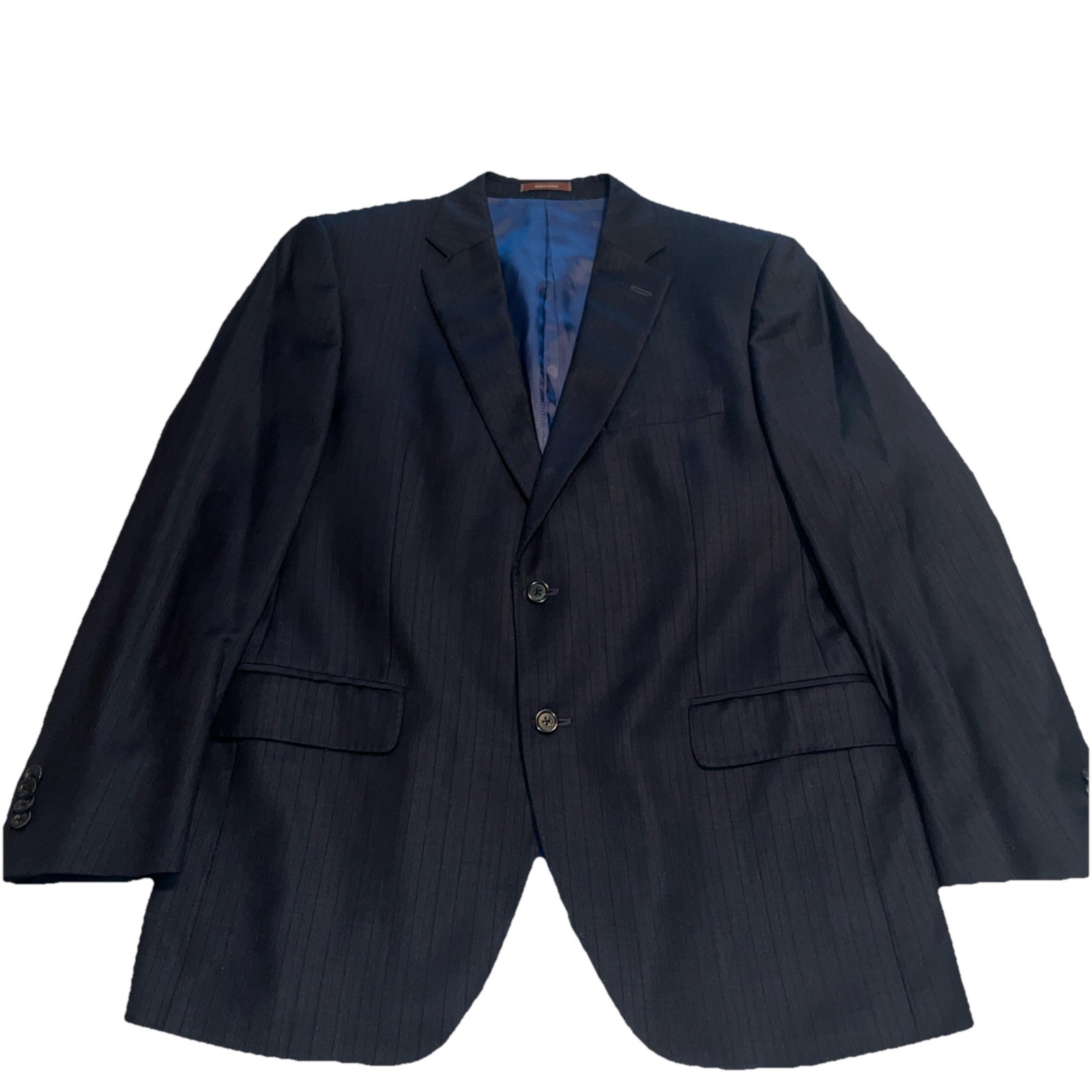 Peter Millar Blazer Men’s 42R Blue Wool 2 Btn Patch Pocket Double Vent Half Line