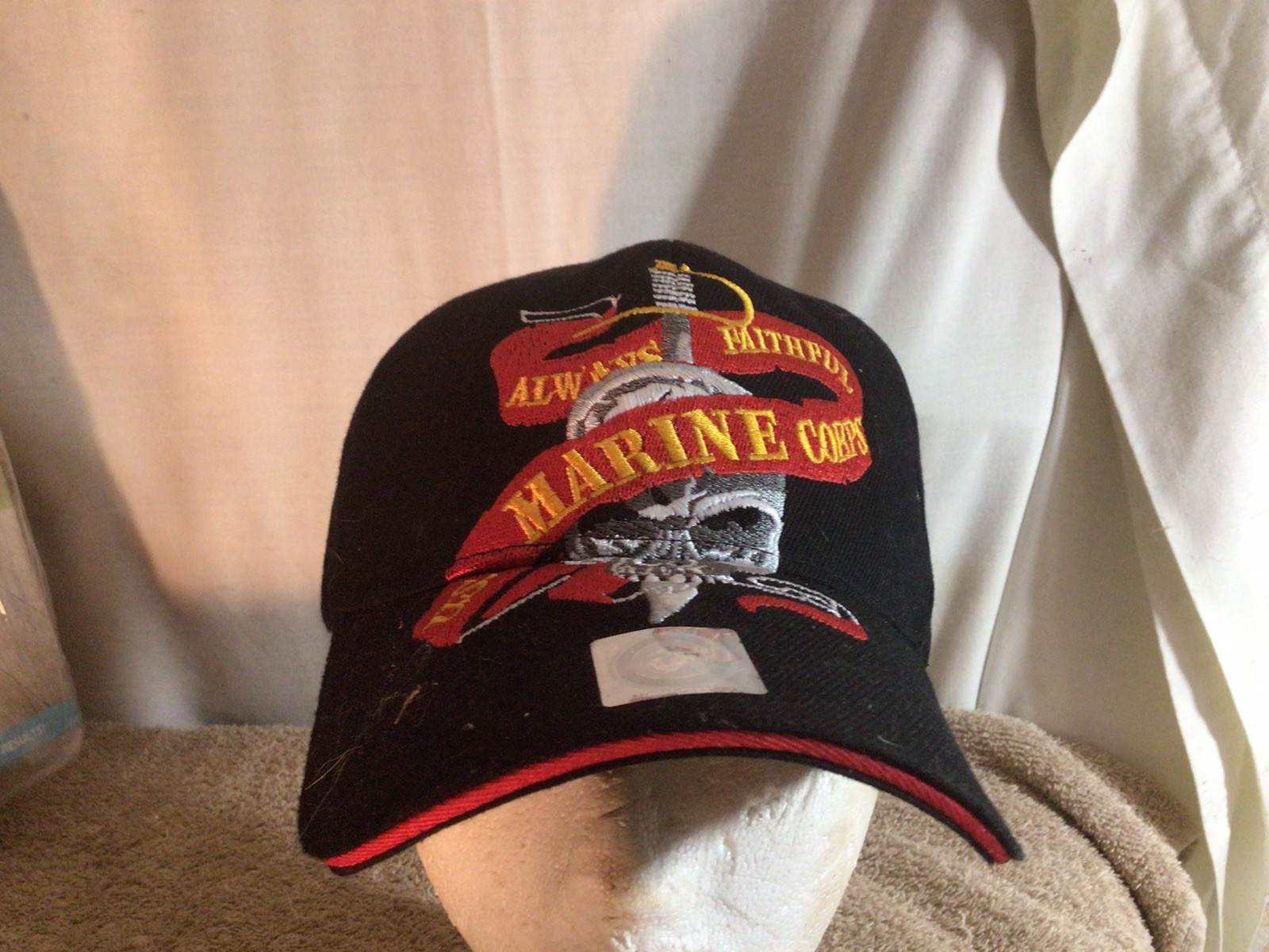 US MARINES JM Warriors Always Faithful Black Adjustable Back Baseball Hat