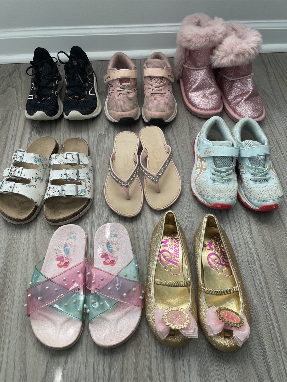 Girls Shoes Mixed Lot Kids Size 13-1 ASICS New Balance Disney School Play Shoes