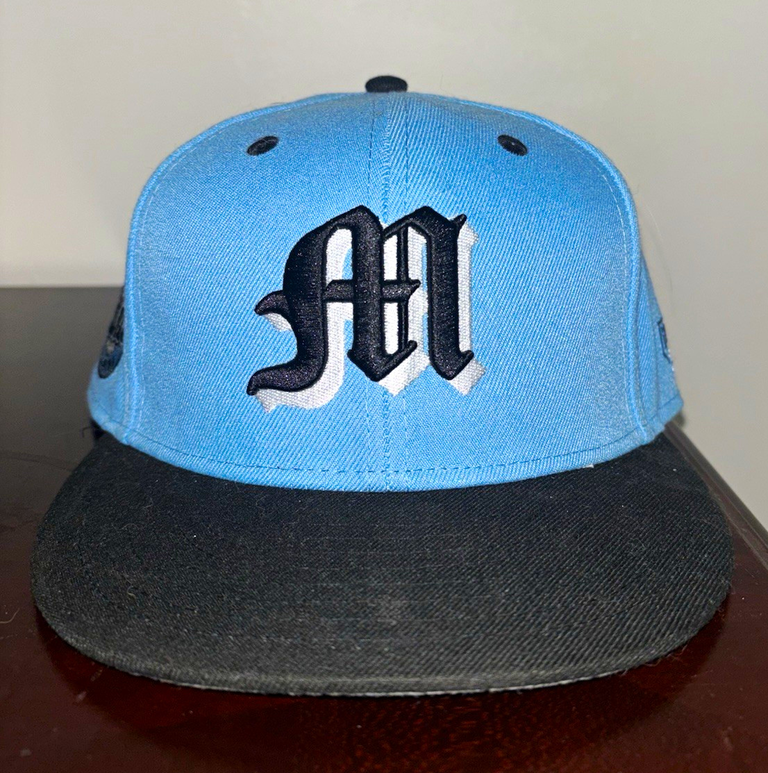 Ebbets Field Flannels Blue/Black Fitted Baseball Cap Hat Men’s Size 7 3/4