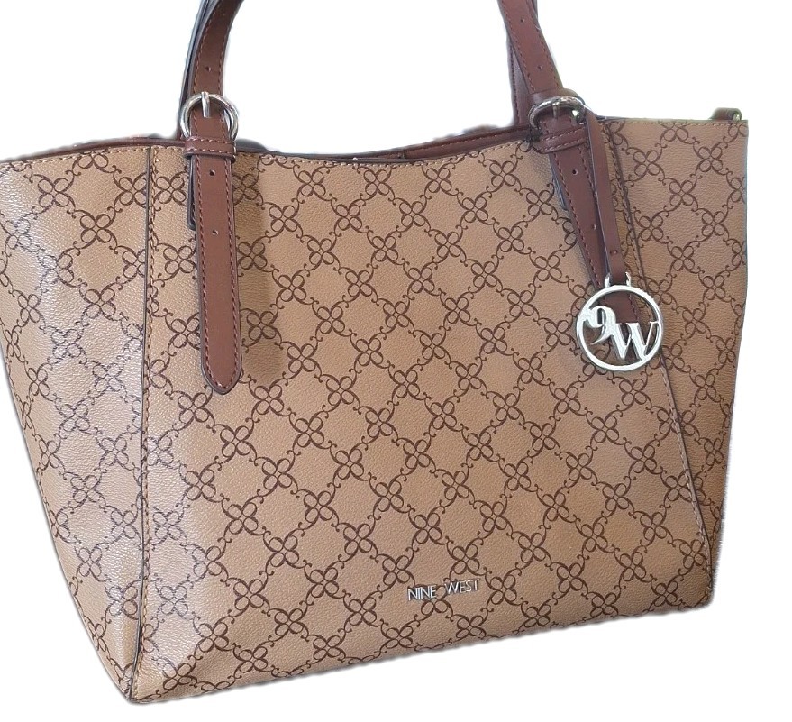 Nine West Tote Dbl Handled Adjustable Shoulder Handbag Multi Pockets