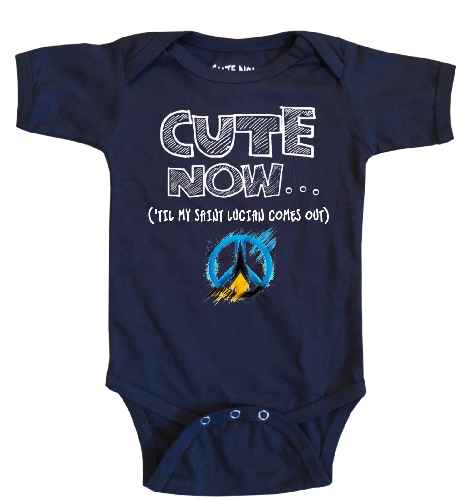 Cute Now… ‘Til My Saint Lucian Comes Out Peace Infant Baby Lucia Flag Bodysuit