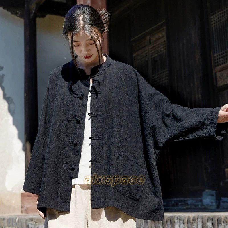 New Womens Cotton Linen Loose Cardigan Long Sleeve Shirts Tops Blouse Coats