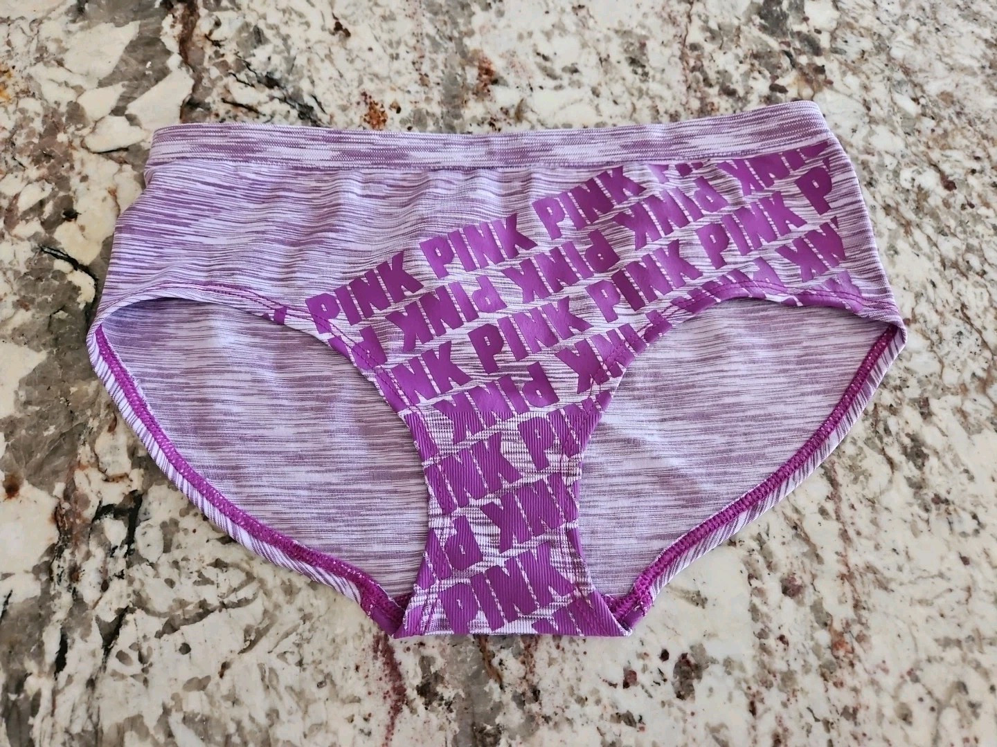 NWT Victoria’s Secret PINK Logo Marled Seamless Yogo Hipster Panties Small