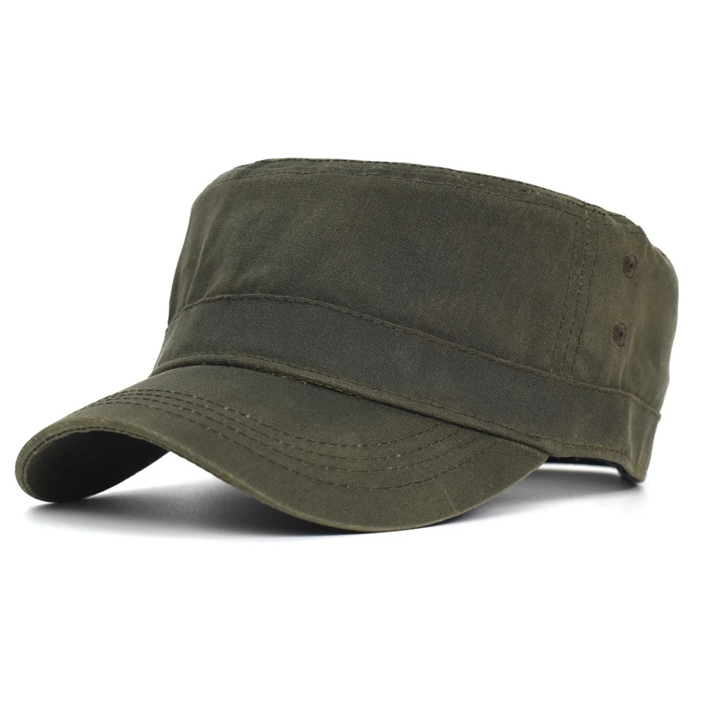 Waxed Canvas Cotton Military Caps Men Waterproof Cadet Army Cap Unique Design