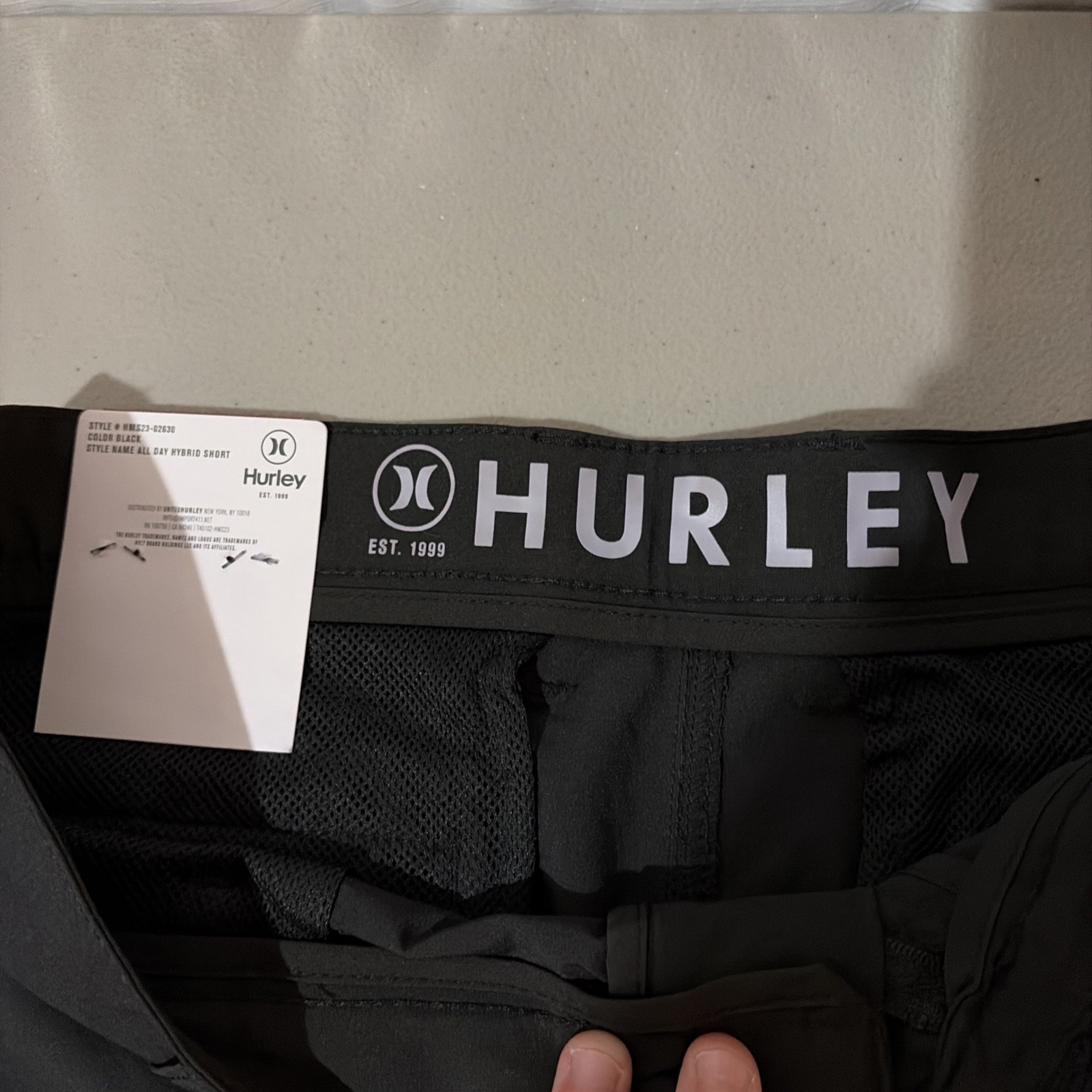 Hurley All Day Hybrid Shorts Black 20″ Length Quick Dry Stretch Men’s 34 New