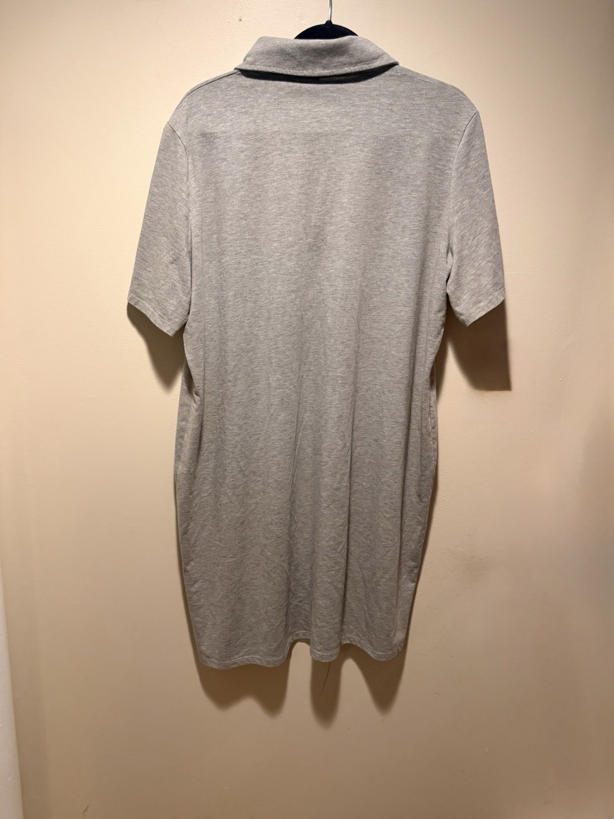ASOS Gray Collared Short Sleeve Polo Style Dress Button Front Pocket US 18