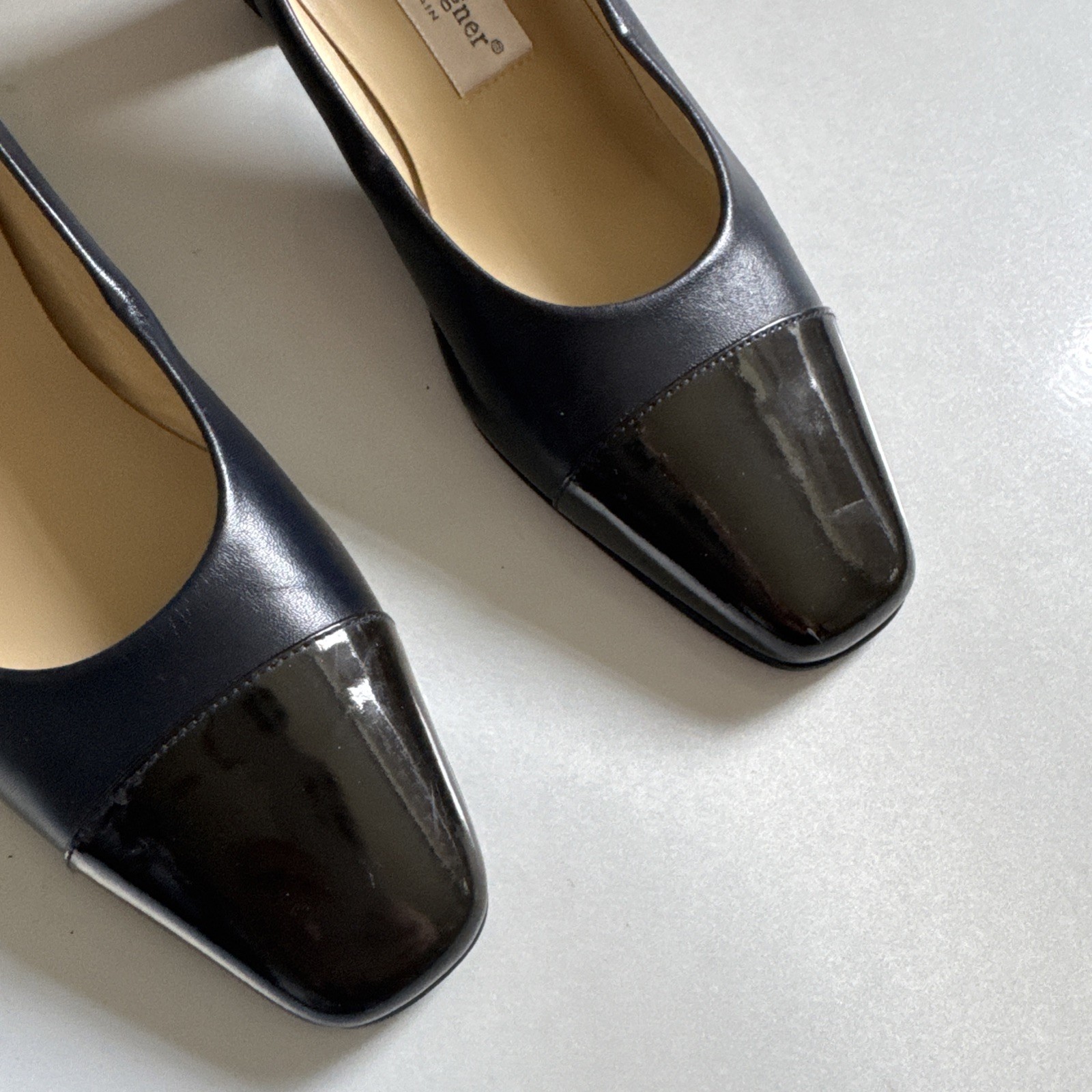 Etienne Aigner – ladies Strada Navy leather 2.25 in block heel pumps – sz 8M