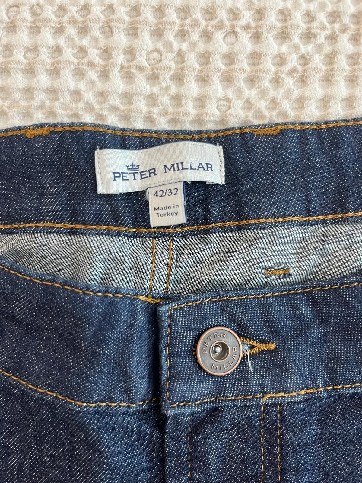 Peter Millar Vintage Washed Five-Pocket Denim Jeans Stone Washed Blue Size 42