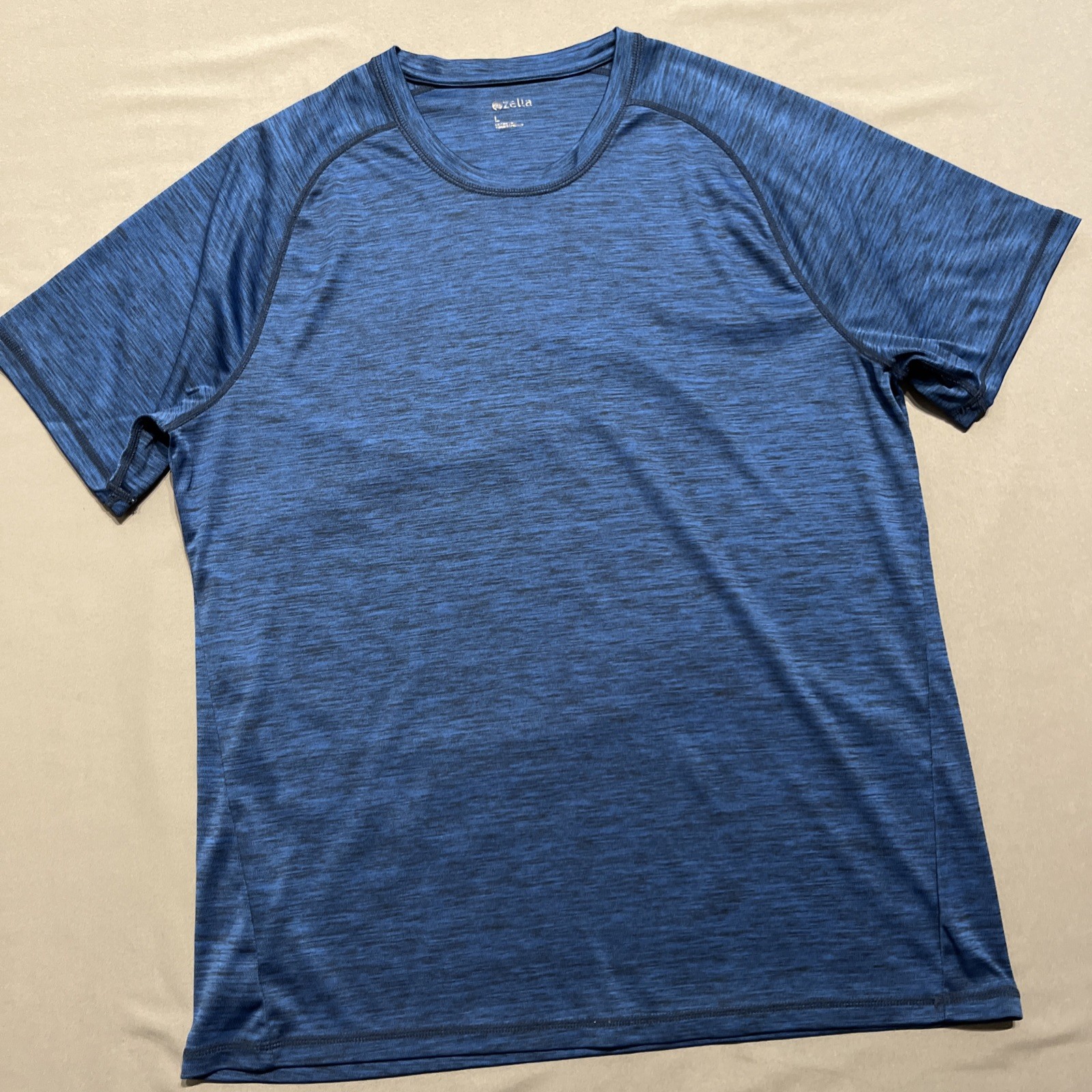 Zella Shirt Men Large Blue Performance Tee Top Exercise Work Out Gym Active Wear