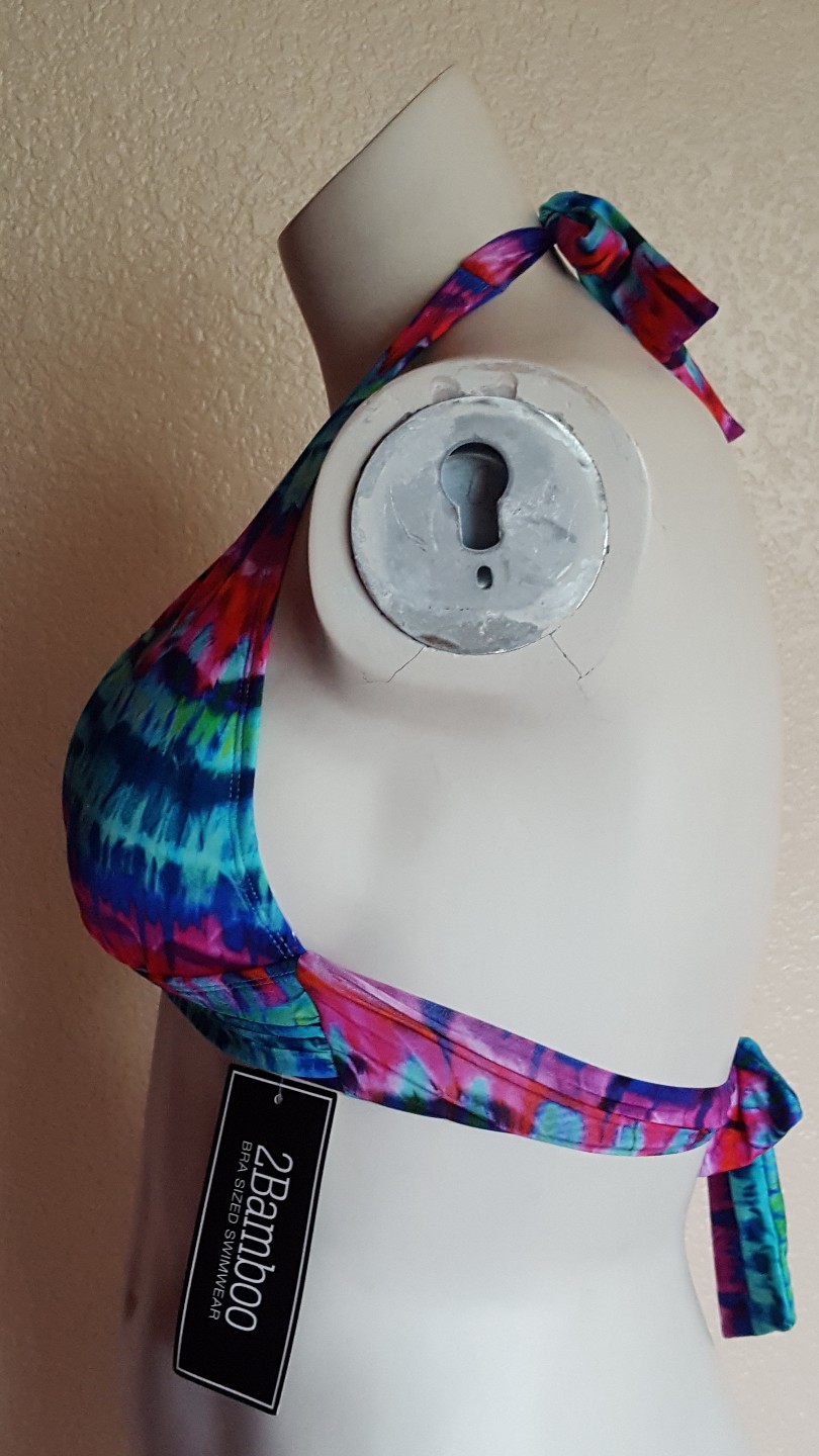 2Bamboo bikini swimsuit halter top blue green red pink 30 32 34 36 38 40 B C D