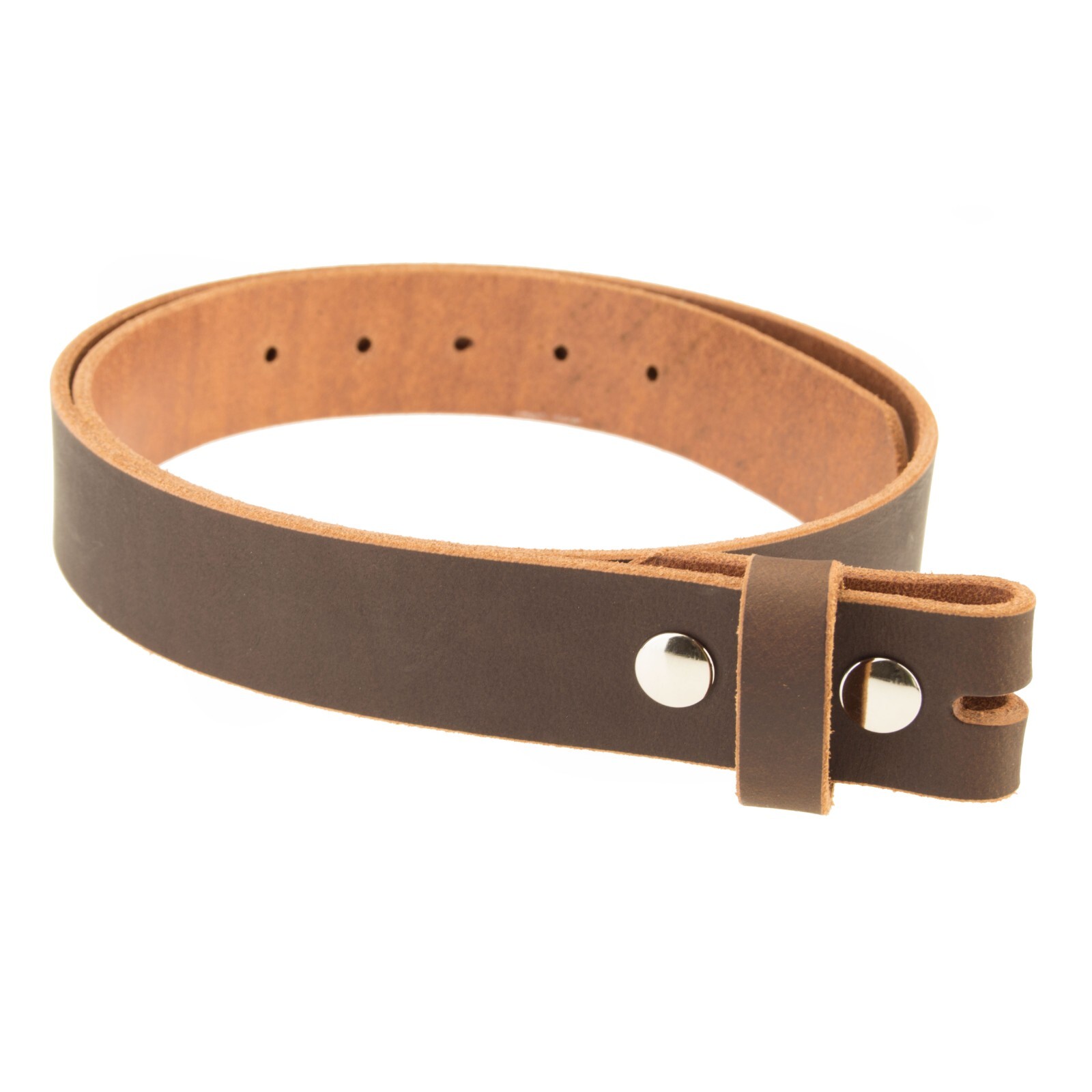 Buffalo Leather Casual Belt Strap_No Buckle_1-1/2″_Amish Handmade Black – Brown