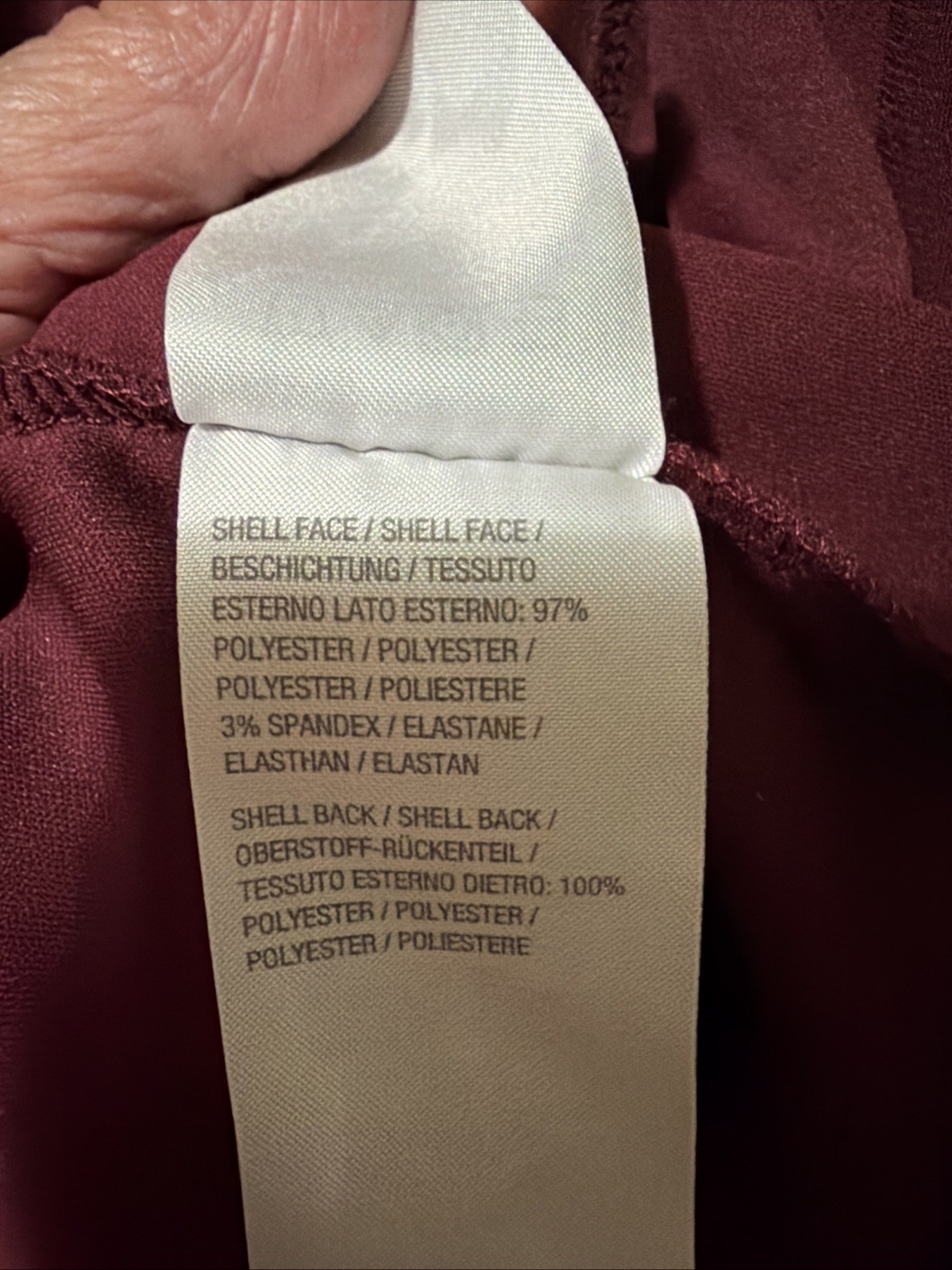 Susan Graver Burgundy Knit Blazer Jacket Women’s Large Shawl Collar Stretch