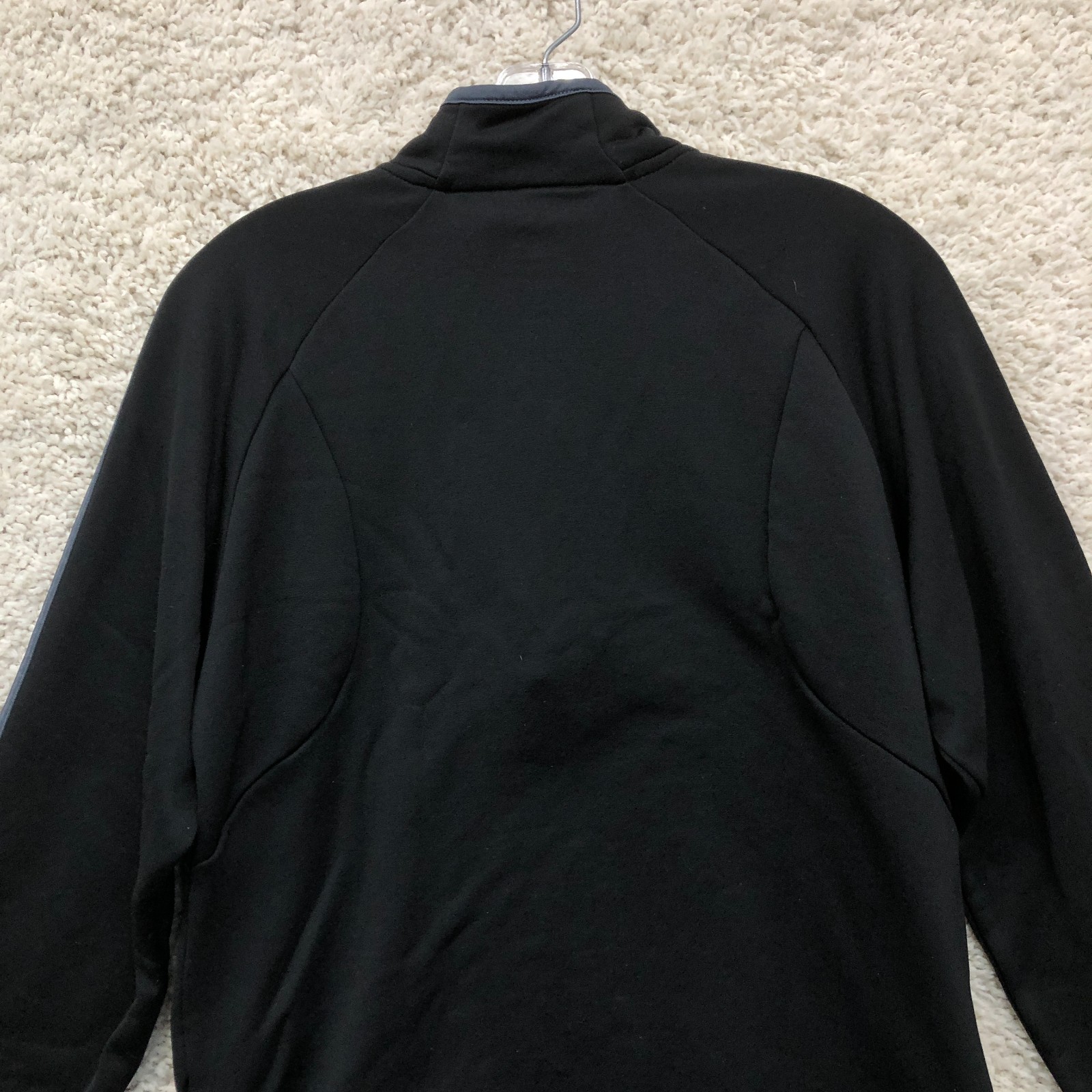 Adidas Track Jacket Medium Mens Black 1/4 Zip Pullover Raglan Sleeve Athletic M