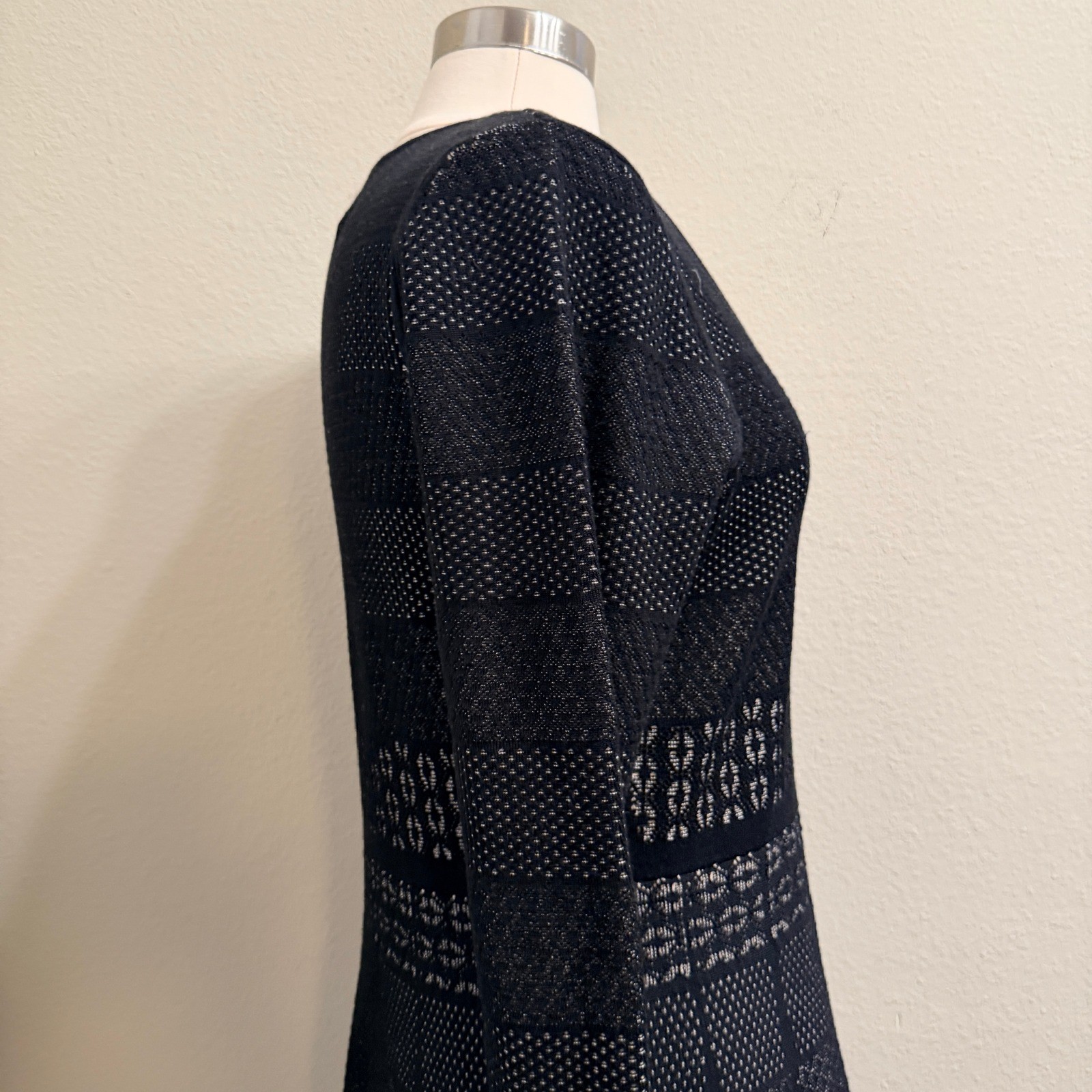 Gal Meets Glam Heidi Sweater Dress Black Knit Womens Size XL Stretchy Classic
