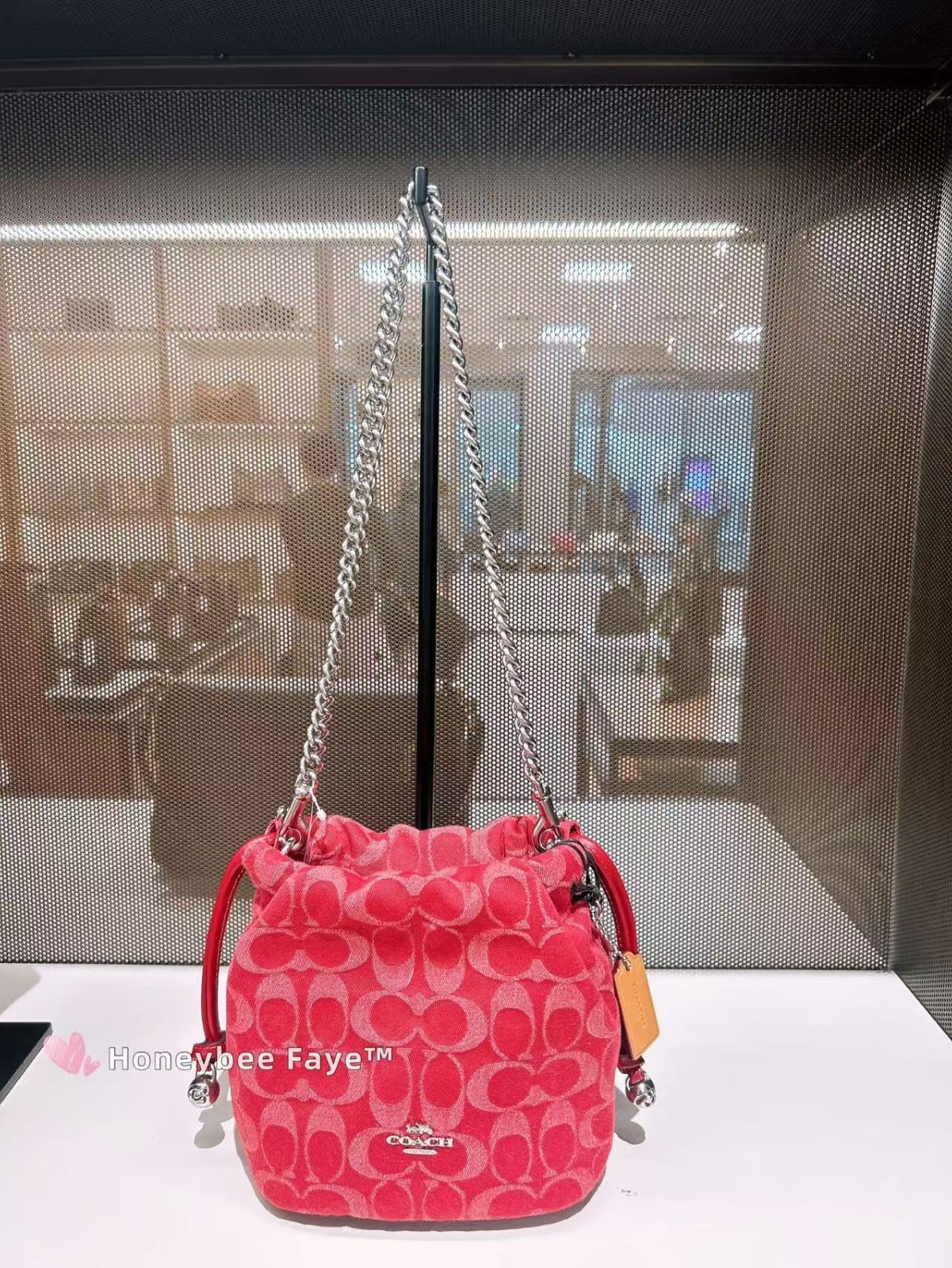 NWT Coach Faye Mini Drawstring Bag In Signature Denim CCZ45/CDE32