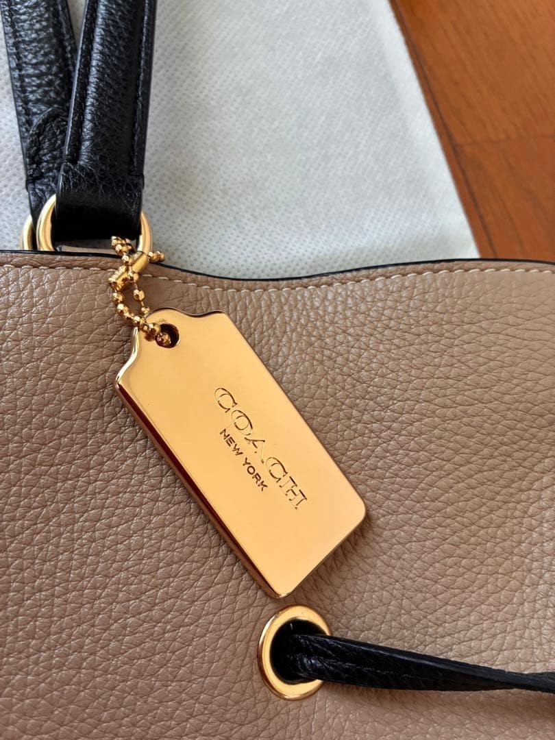 COACH Andy Tassel Drawstring Tote Bag Shoulder Leather from Japan