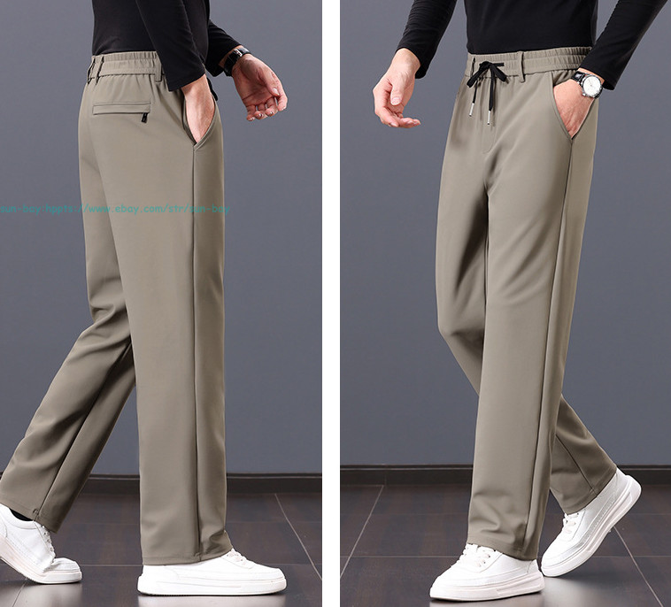 Winter Men Fleece Lined Joggers Pants Workout Warm Trousers Casual Straight Pant