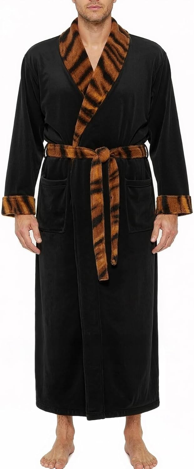 Men’s Extra Thick Plush Fleece Hooded Bathrobe Long Full Length Big & Tall