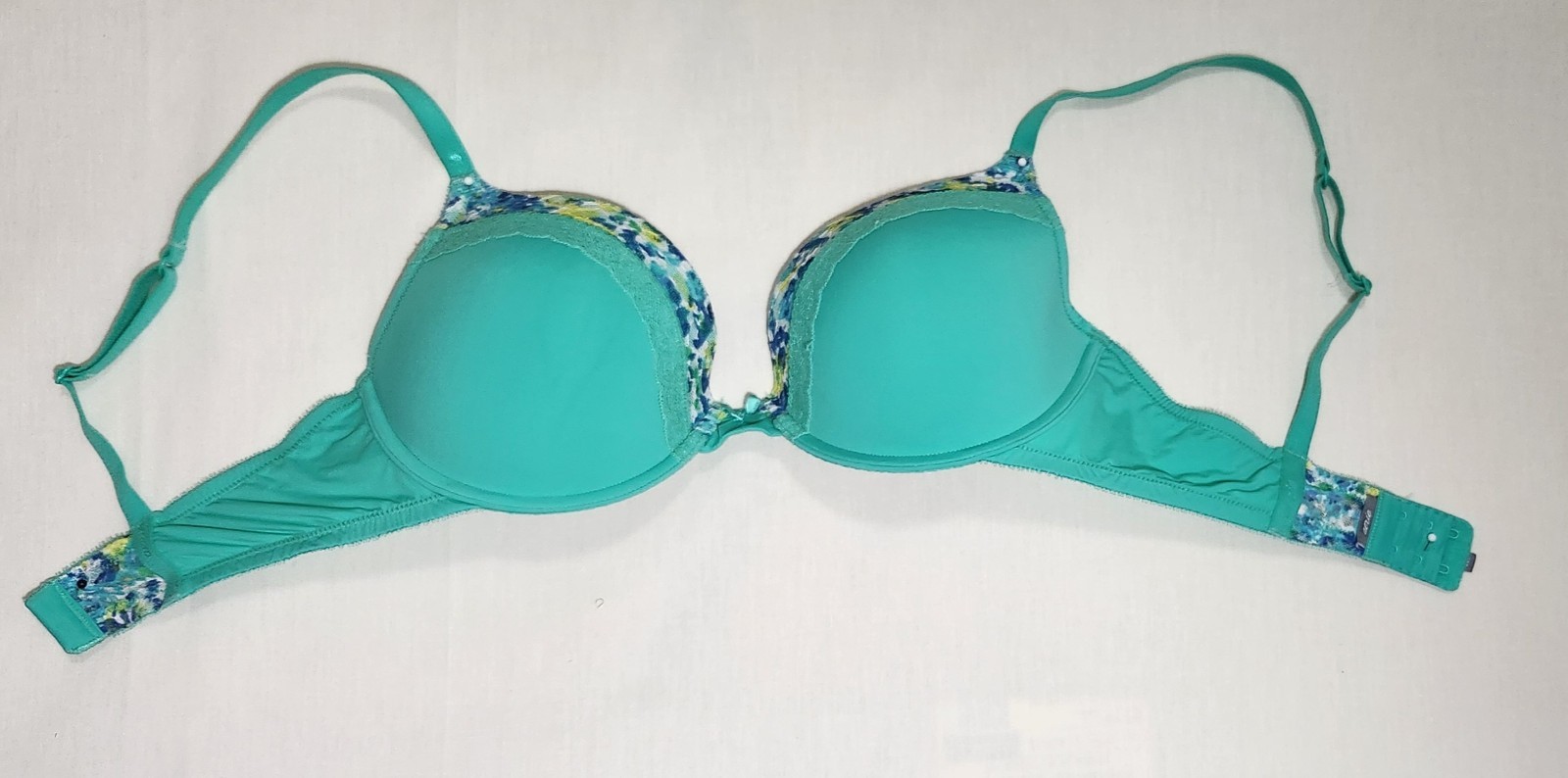 Aerie Green Floral Lace T-Shirt Bra Padded Adjustable Underwire 36D