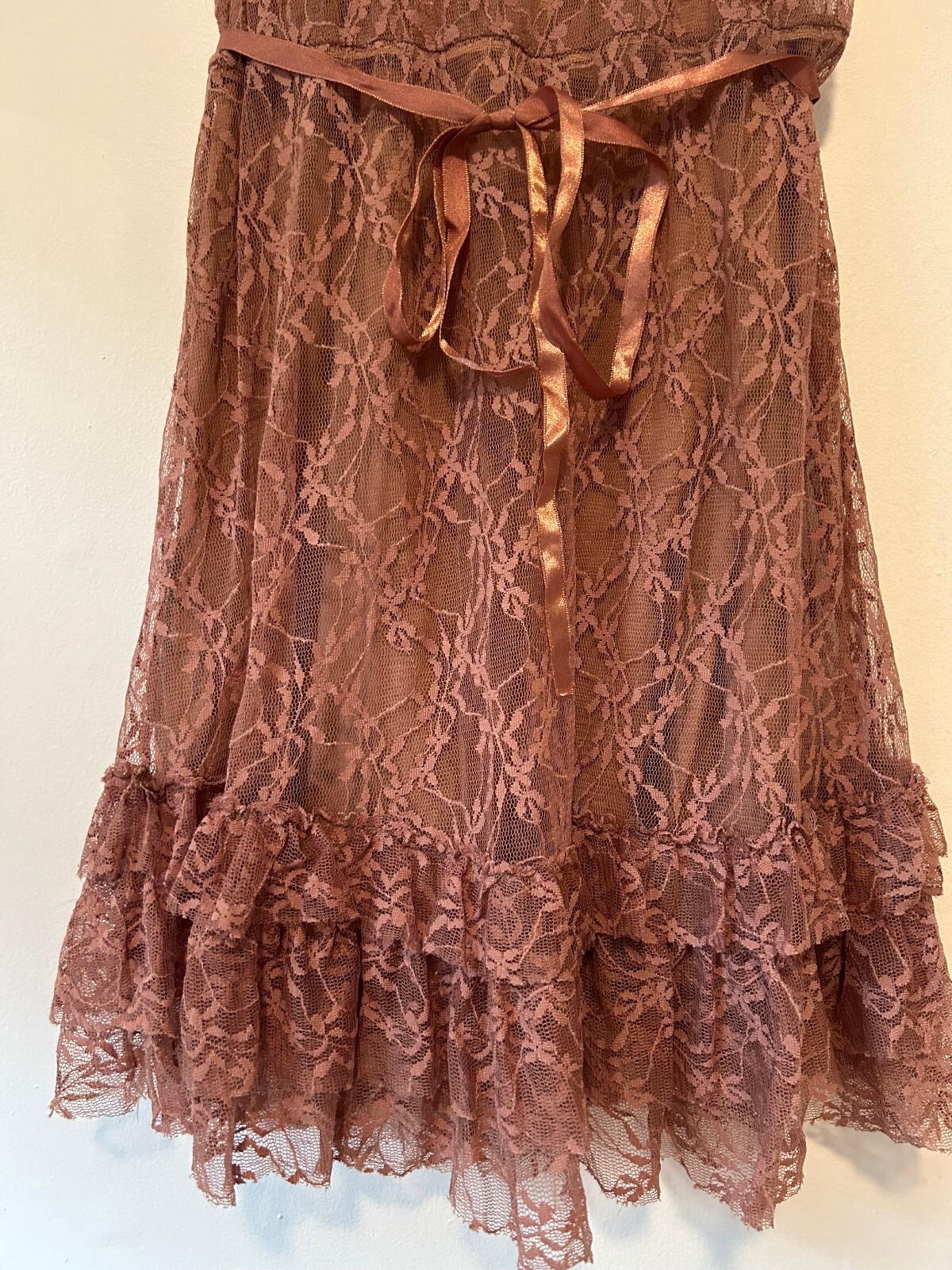 Just Be Vintage Collection Lace Ruffle Mini Dress Y2K Indie Sleaze L