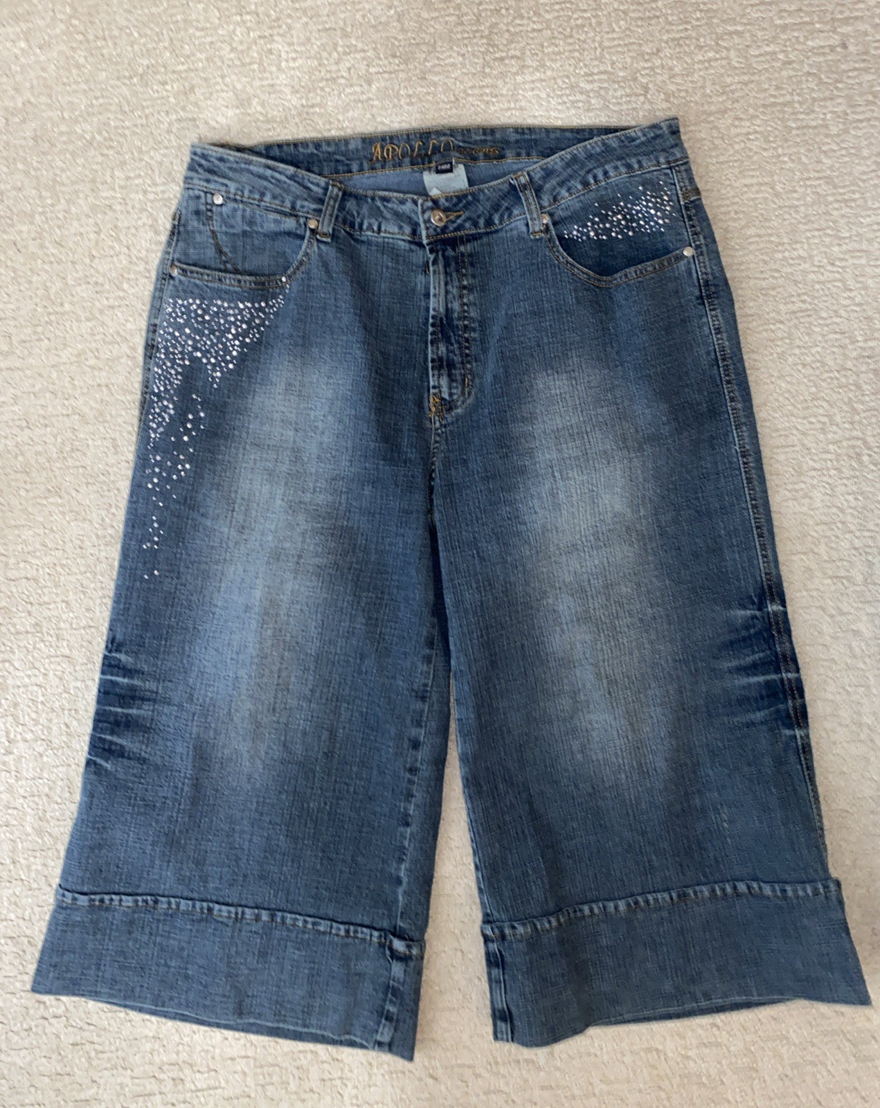 APOLLO JEANS Women’s Capri With Silver Stud Designs Size-21/22