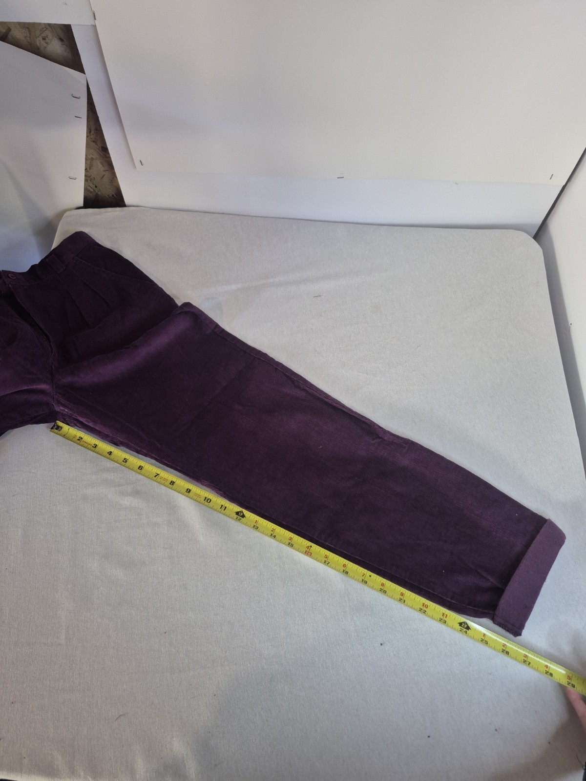 Womens No Size 24″ Waist Purple Cuffed High Waist Statement Pants Bottoms…
