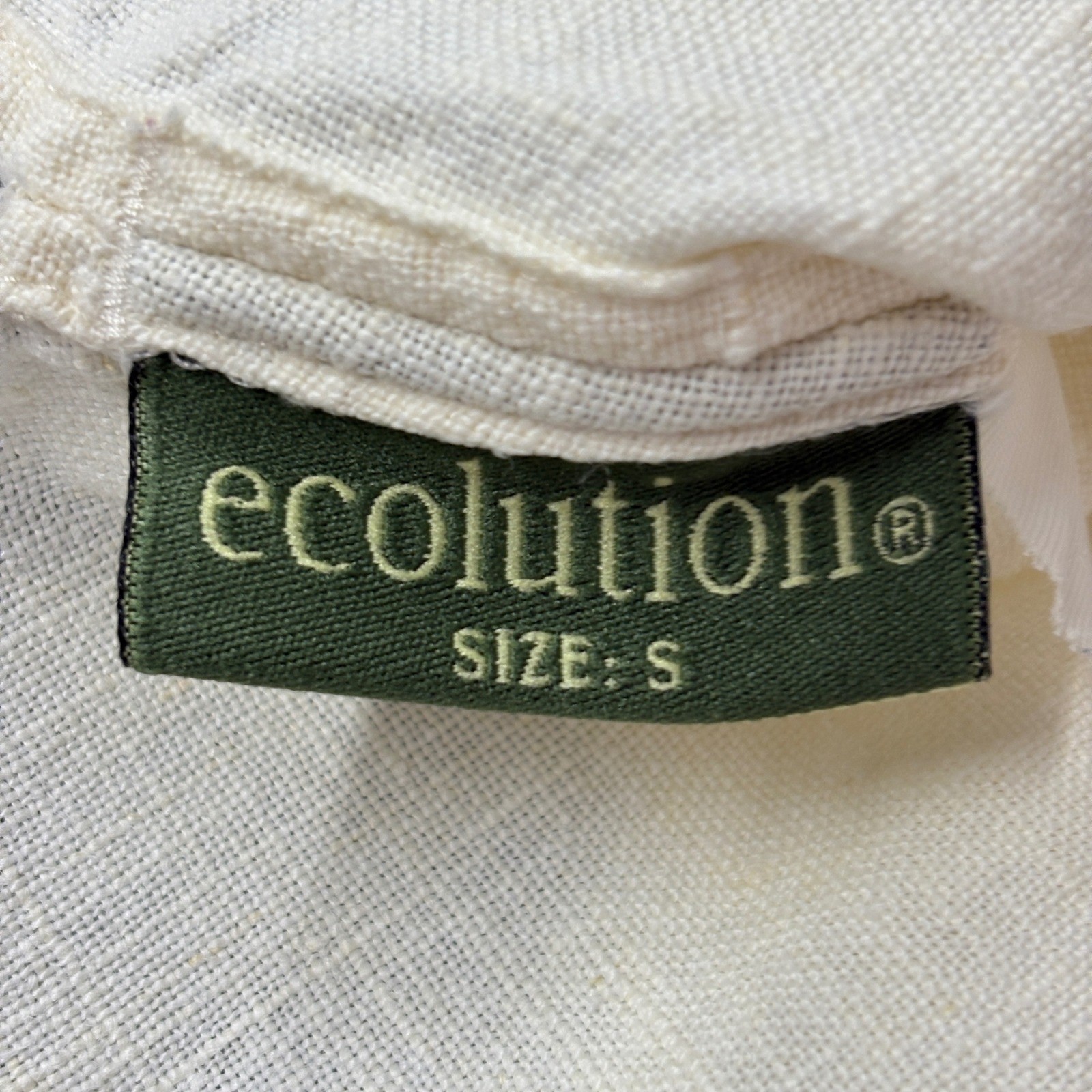 Ecolution Womens Tank Top Size S Cream Eco-Hemp V-Neck Sleeveless Shell