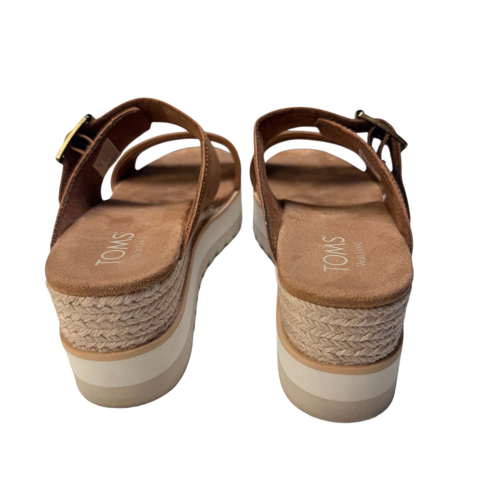 TOMS Diana Mule Buckle Platform Sandals Brown Sugar – Size 8.5 with Box