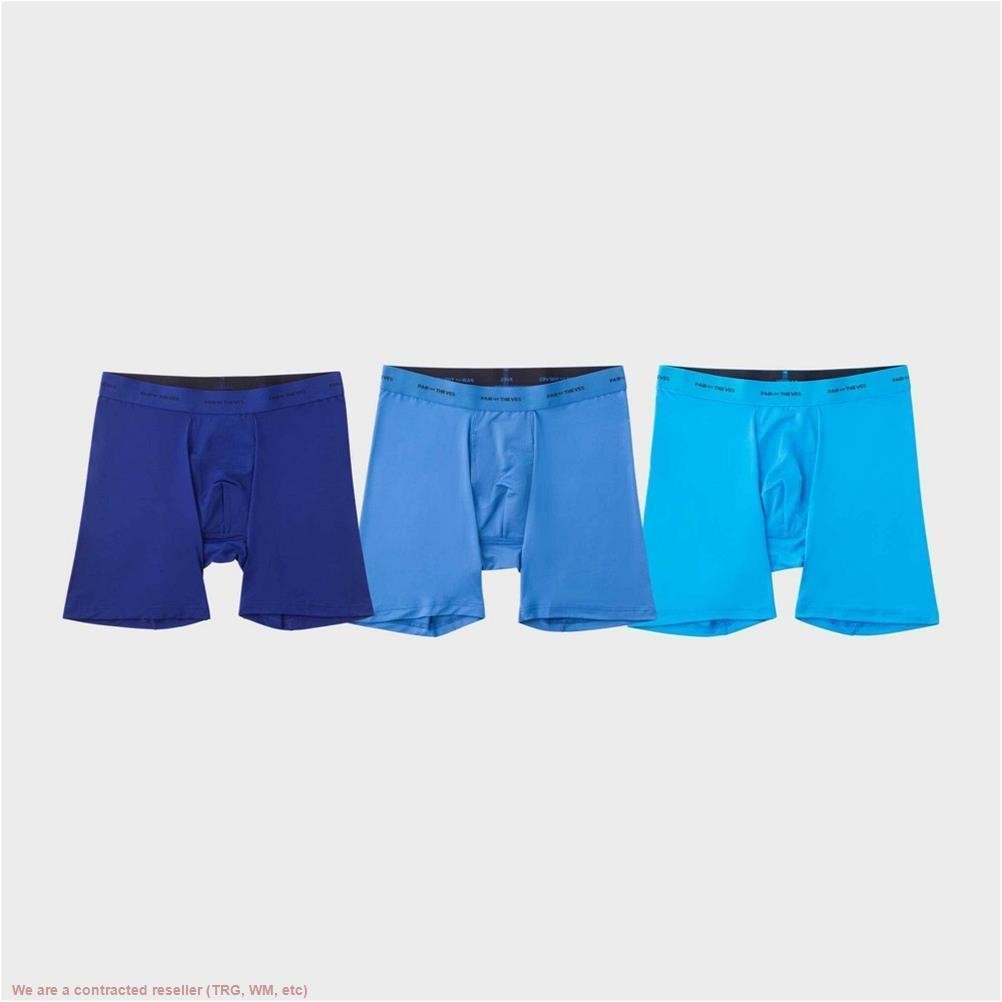 Pair of Thieves Men’s Quick Dry Long Leg Boxer Briefs 3pk -Blue M *SEE DEAL!!!*