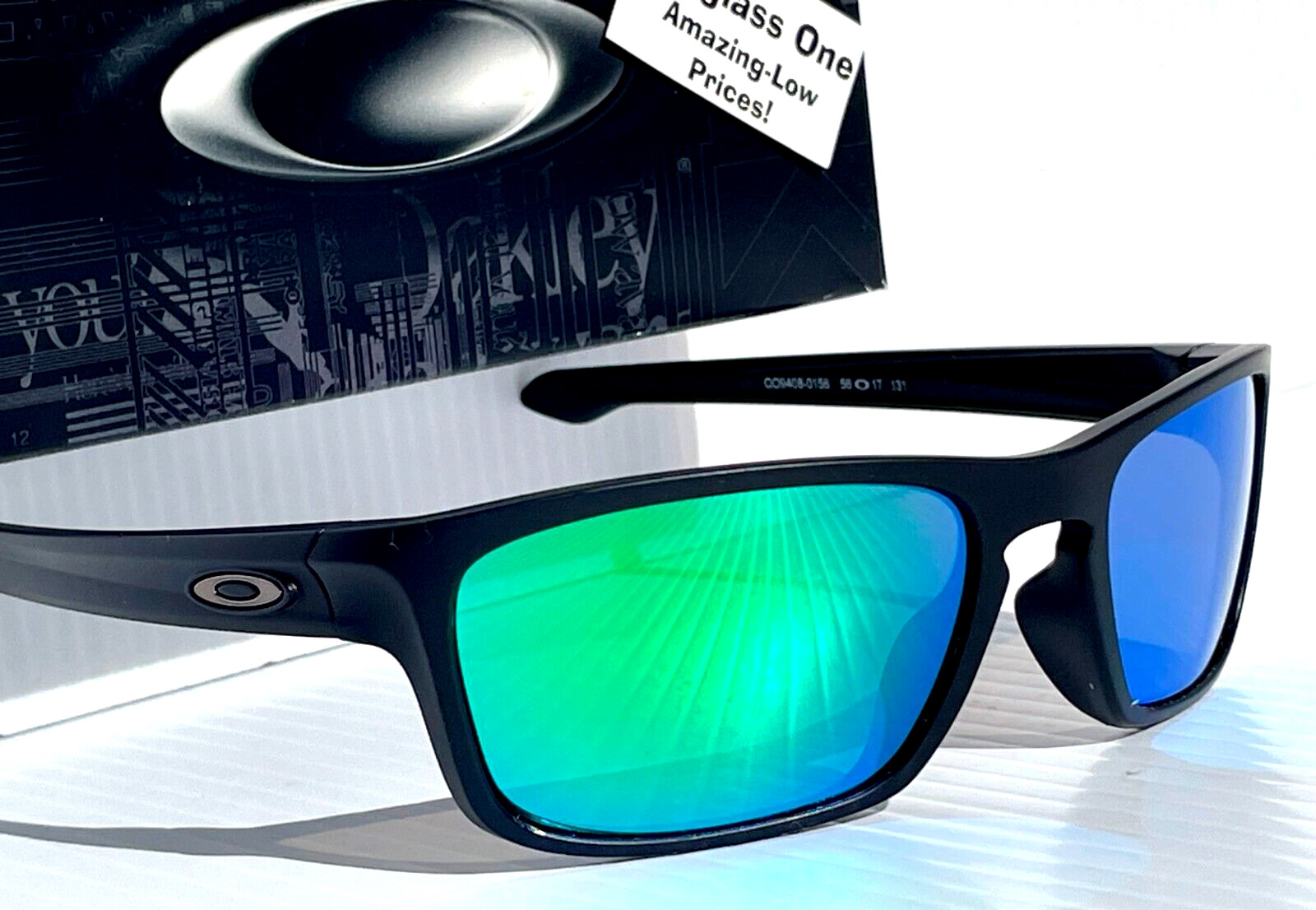 NEW Oakley SLIVER STEALTH Matte Black POLARIZED Galaxy Jade Lens Sunglass 9408