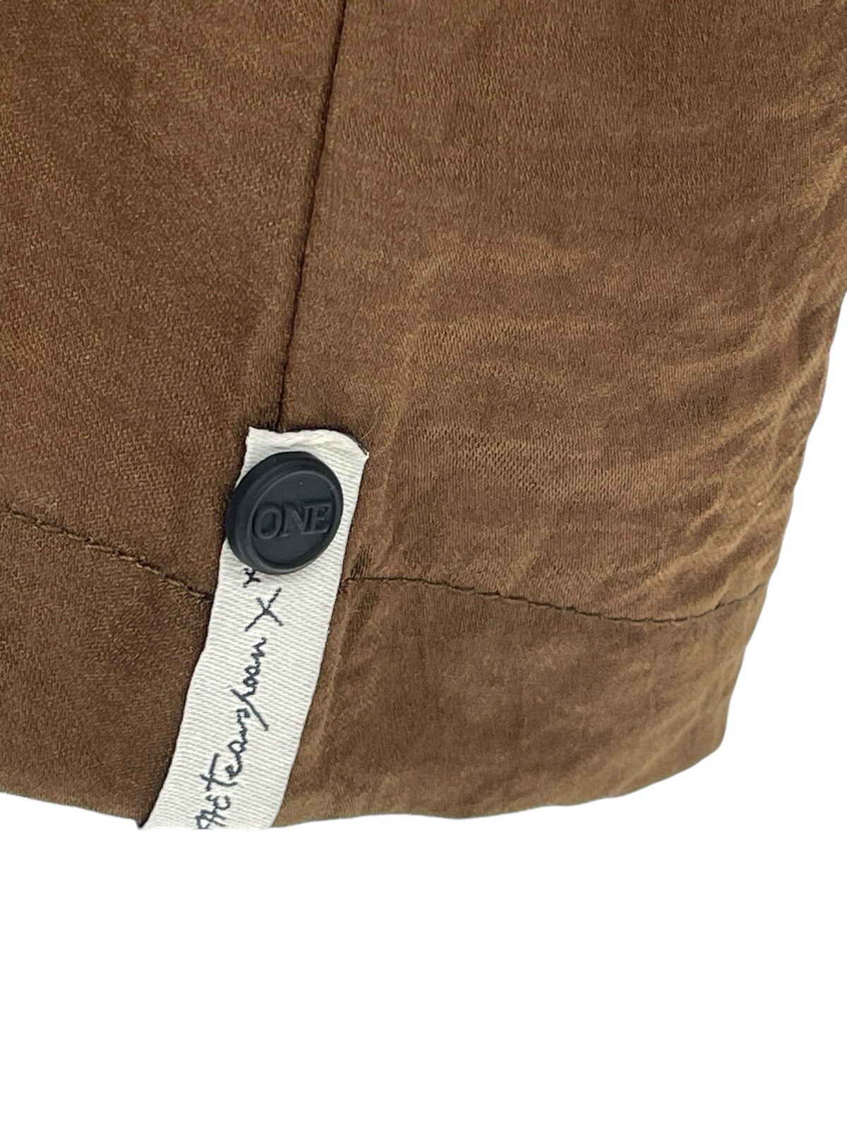 One Teaspoon Men’s Faux Silk Shirt Button Front Bronze Brown Size XL