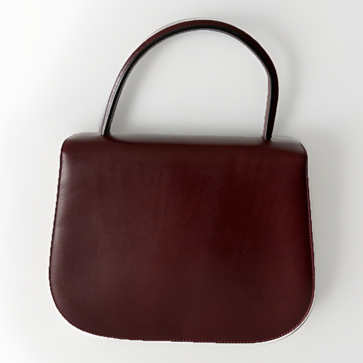 Authentic vintage AIGNER Handbag Leather Burgandy From Japan 0955