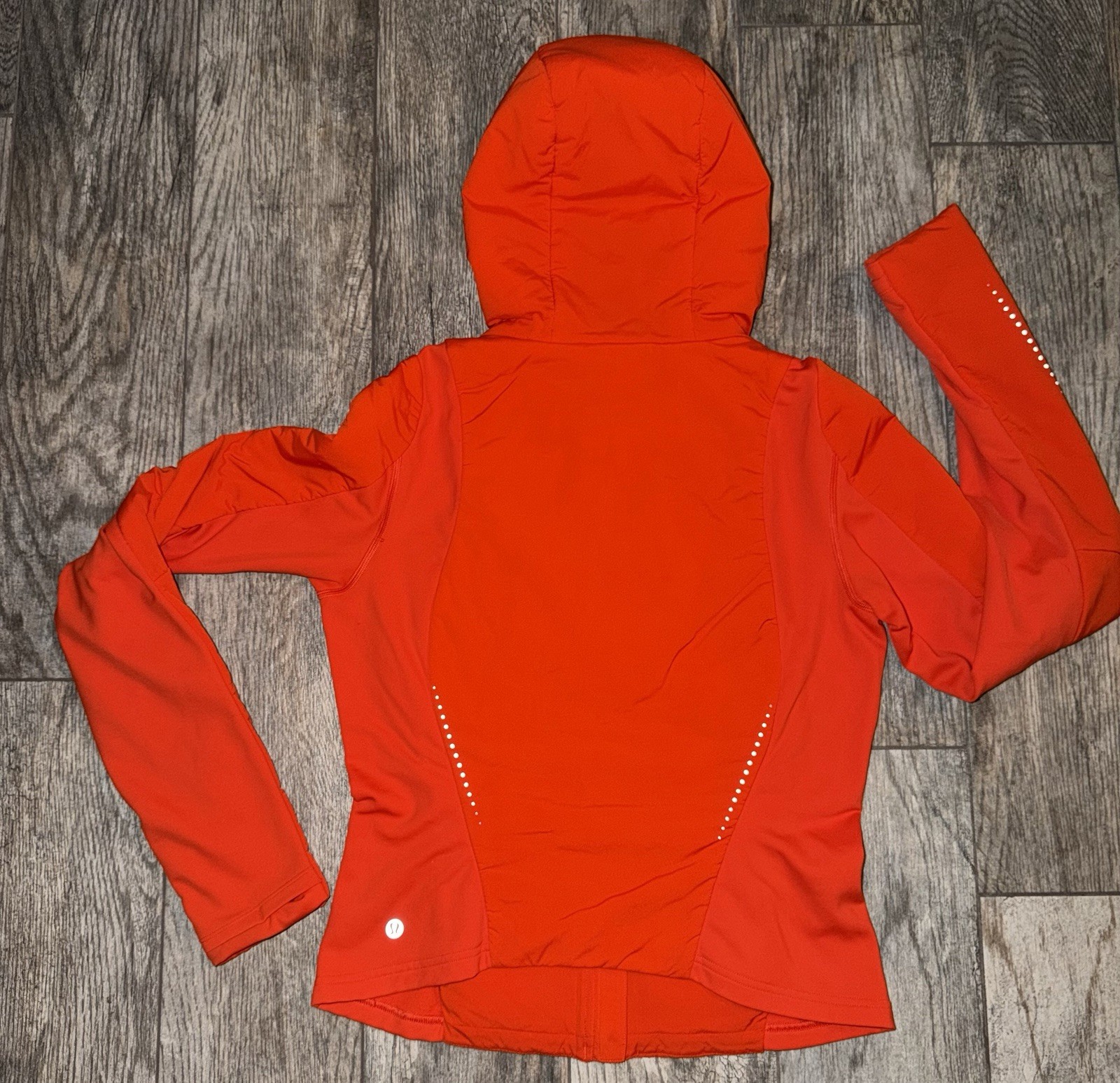 Lululemon Women’s Size 8 Hooded Running Jacket Hybrid Orange Reflective EUC