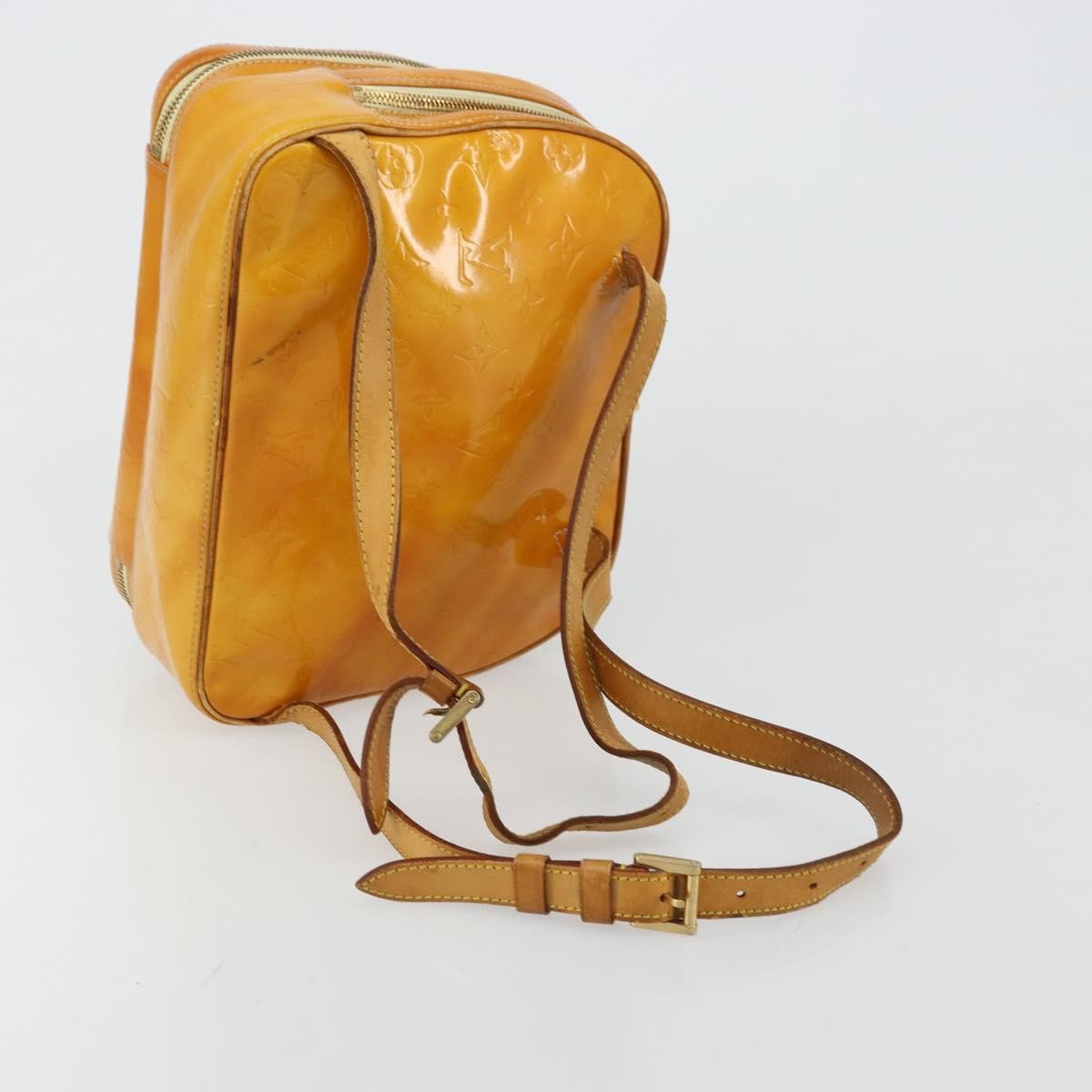LOUIS VUITTON Monogram Vernis Marley Backpack Yellow M91040 LV Auth bs34725