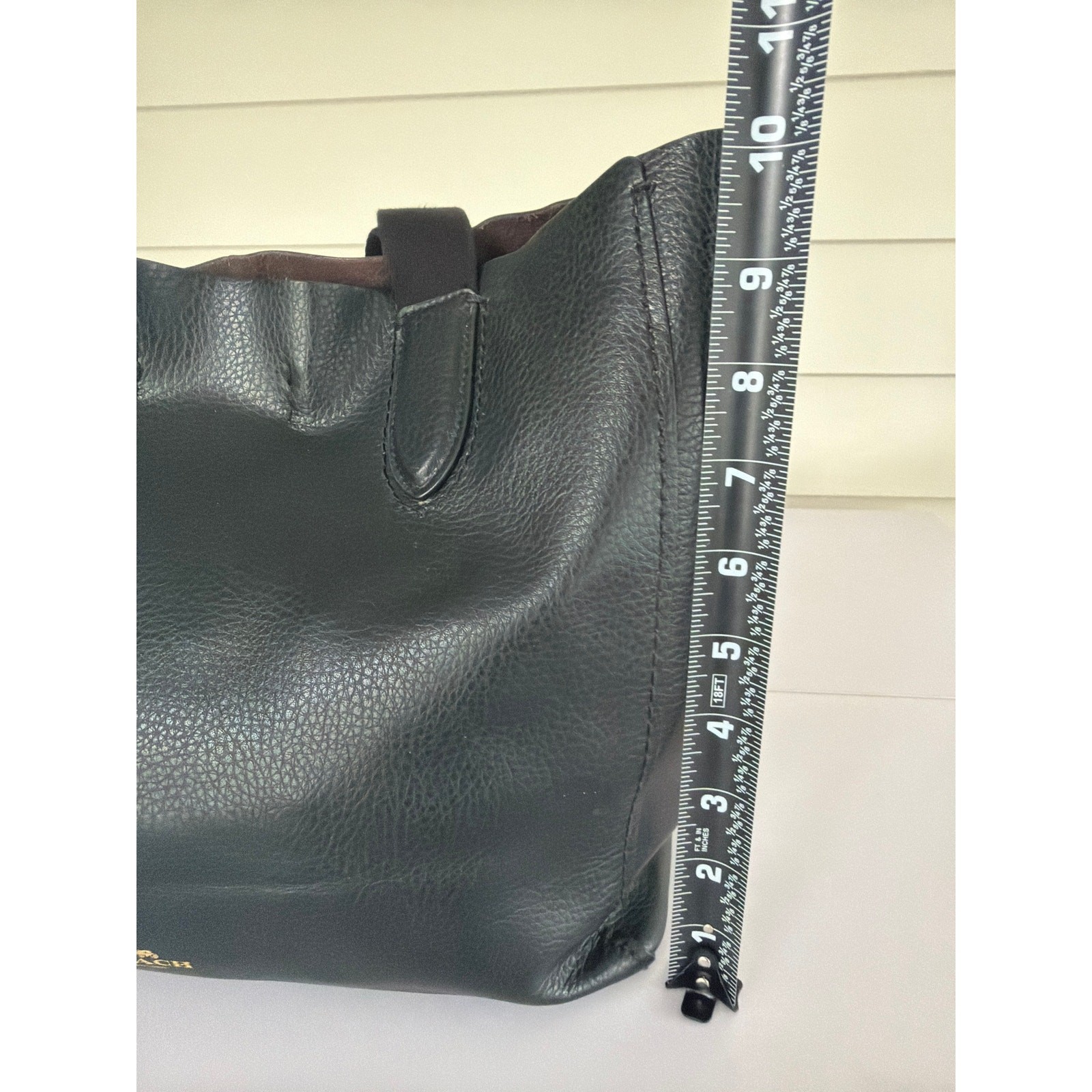 Coach Black Leather Derby Tote with Gold Logo Capsule Minimalist Elevated Basics