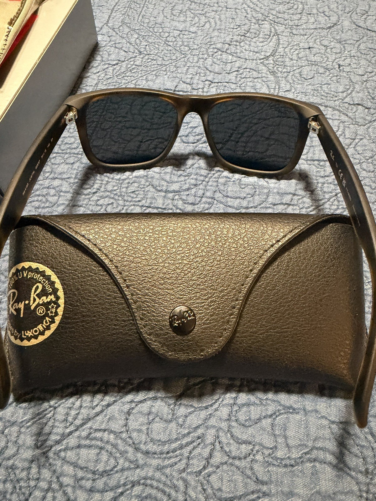 Ray-Ban RB4165 Justin Sunglasses Rubber Havana/Dark Gray Lenses 54MM