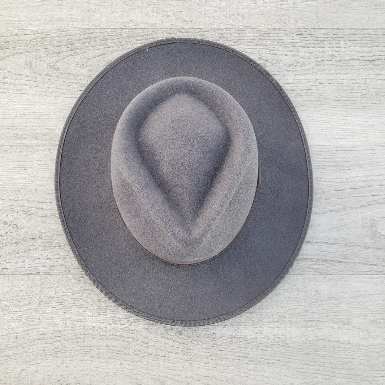 Will & Bear Calloway Ash Wide Brim 100%Wool Unisex Hat Small Gray Fedora Rancher