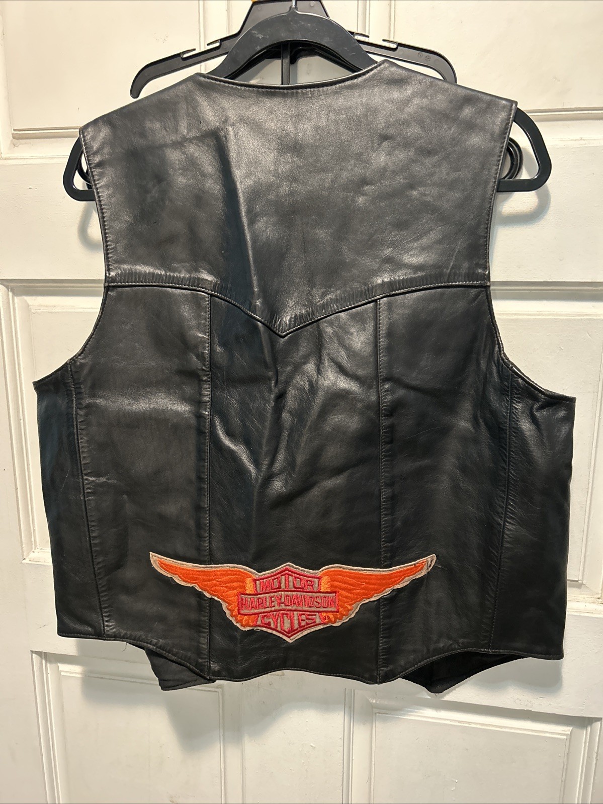 Harley Davidson Leather Vest Wings Logo Men’s M USA Vintage 80s 90s