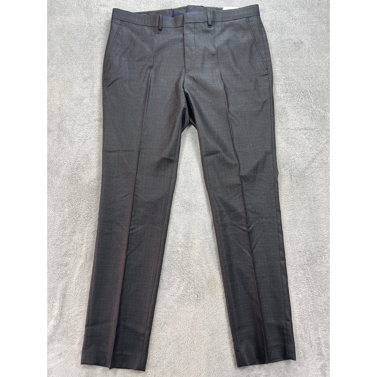Kenneth Cole Reaction Dress Pants Mens 38×32 Grey Flex Modern Fit Techni-Cole