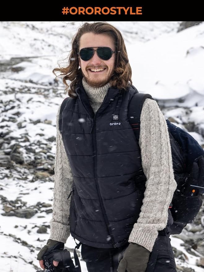 Ororo Men’s Classic Heated Vest 4-Zone With Rechargeable Battery – Size 2XL