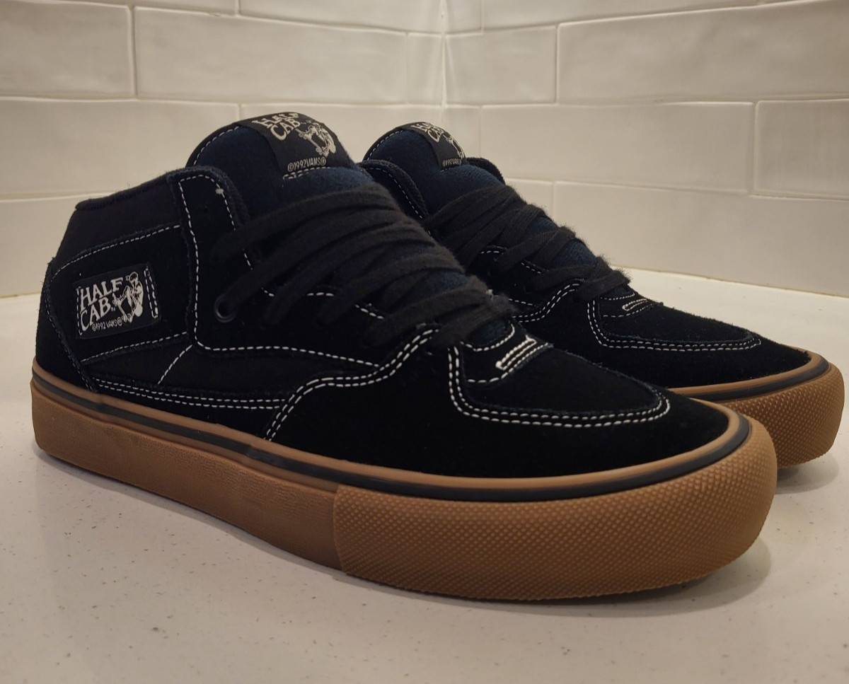Vans Skate Half Cab Black Gum White Men’s size 9 Spitfire BAKER Anti Hero